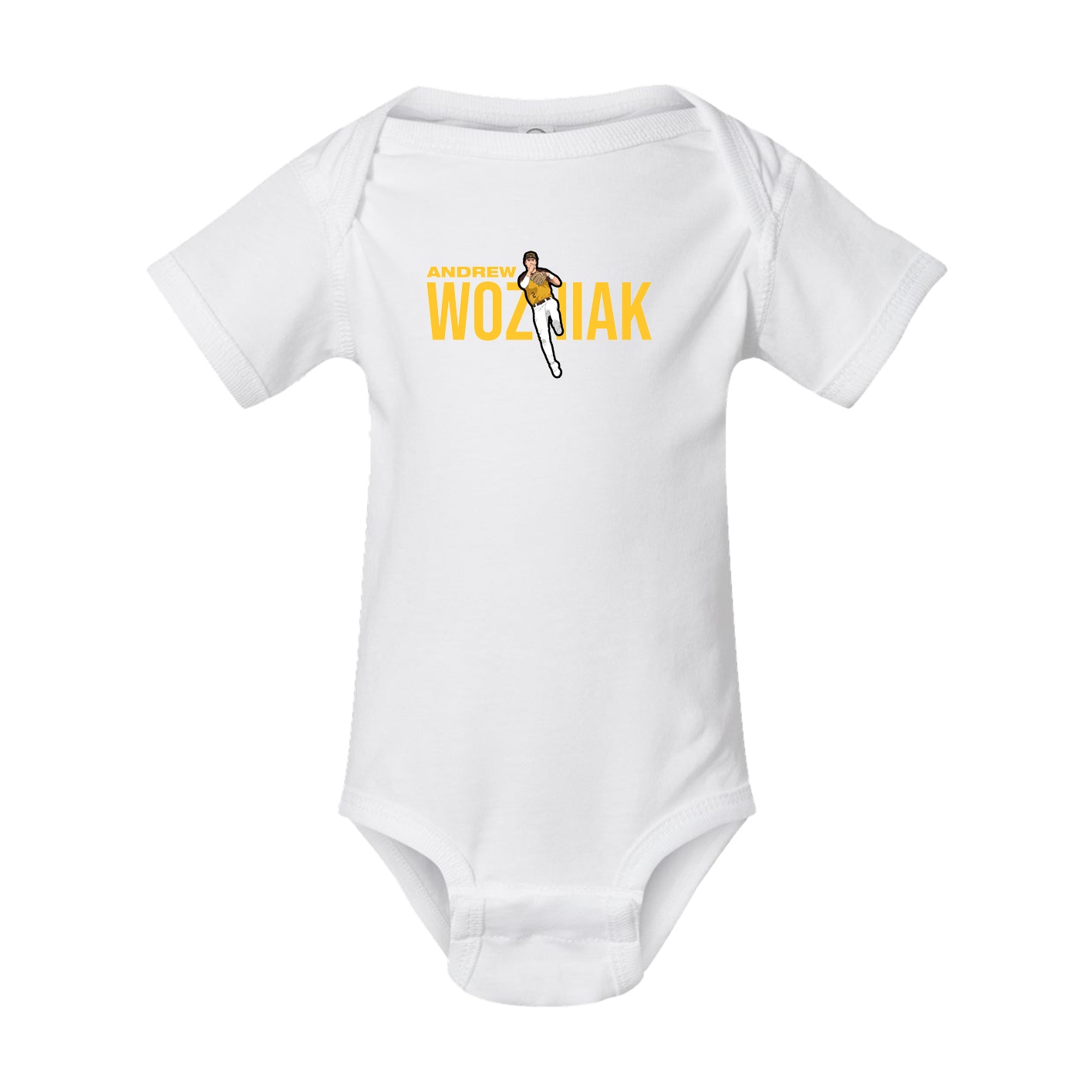 Baby Onesie — Player Name in White