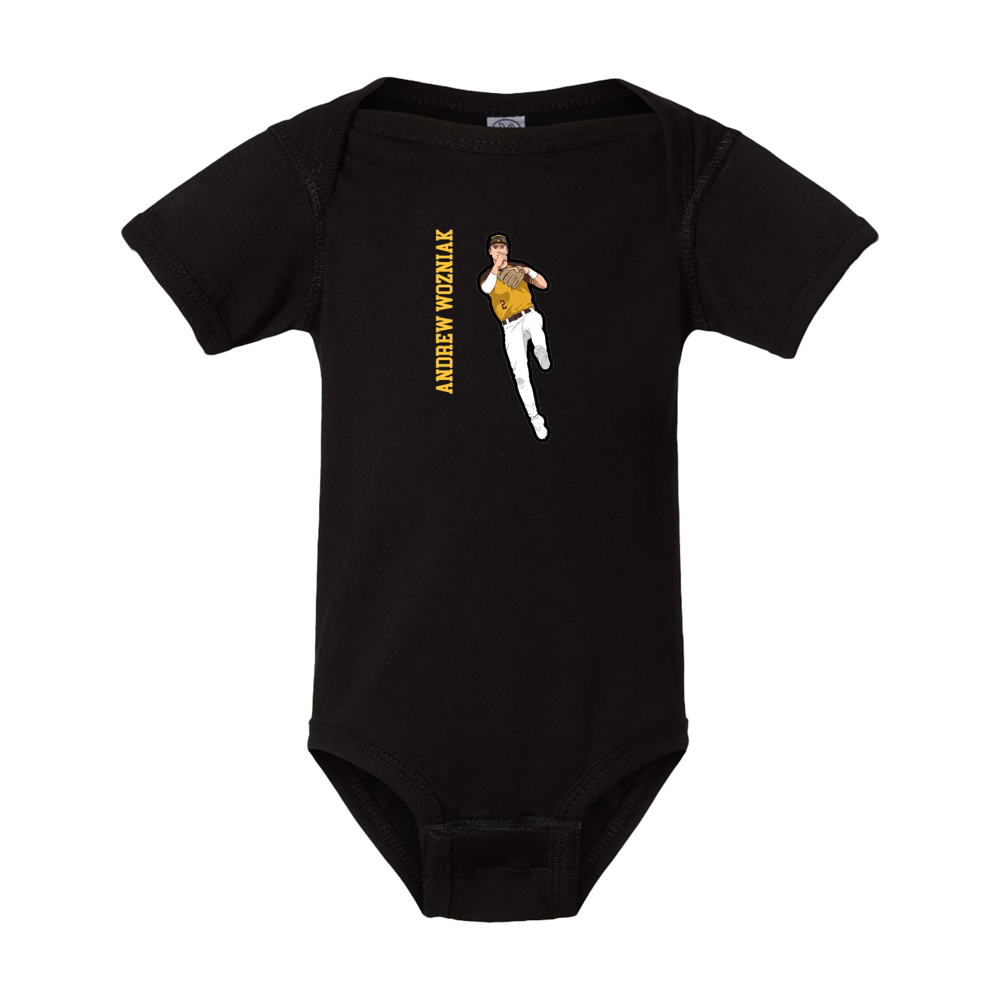 Baby Onesie — Name Vertical in Black