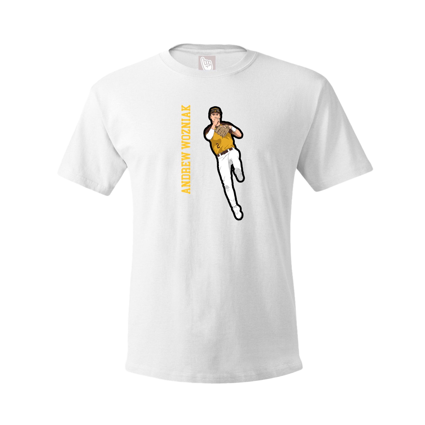 Tee — Name Vertical in White