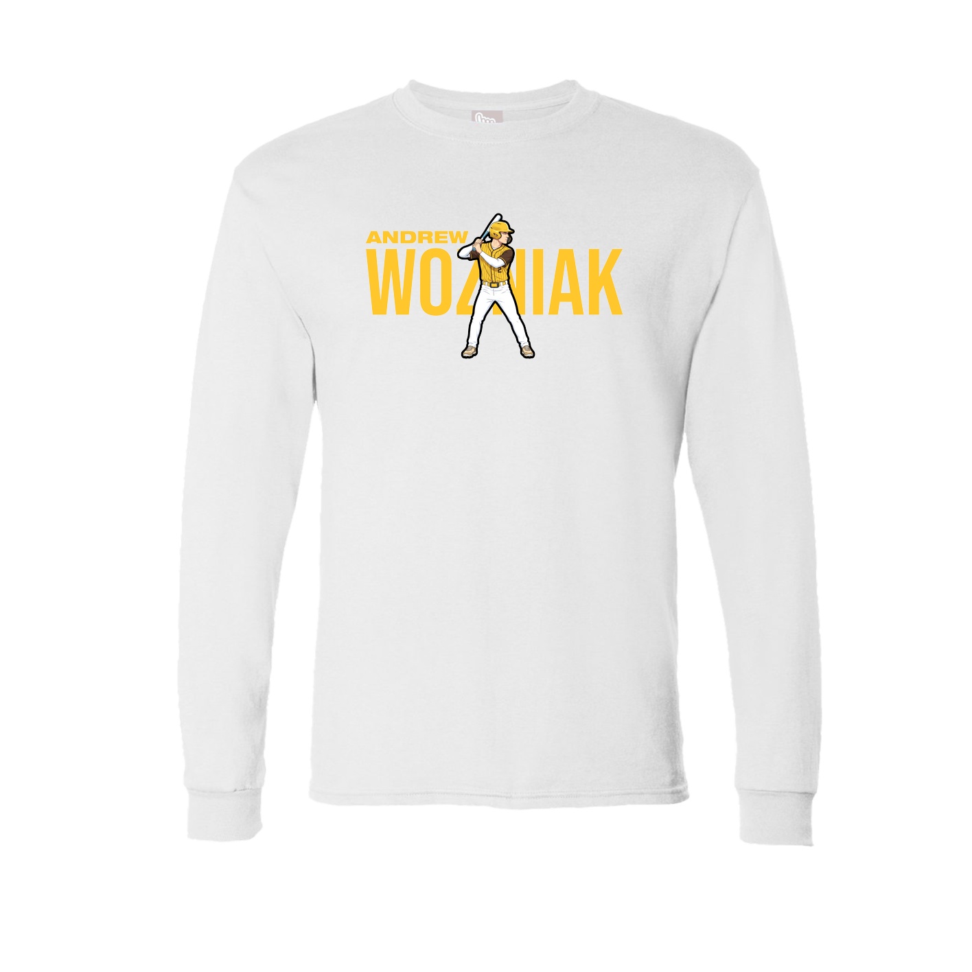 Long Sleeve Tee — Player Name in White