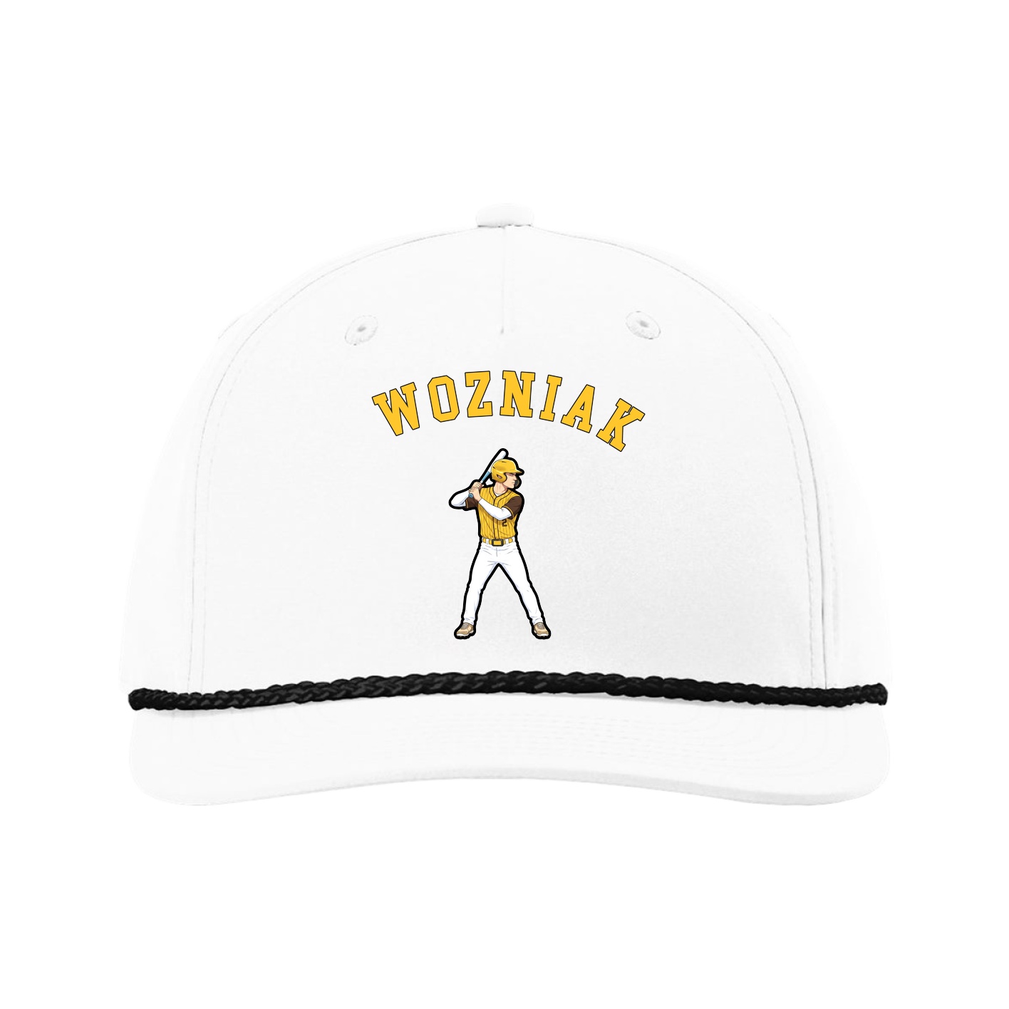Five-Panel Classic Rope Cap — Shirsey Arch in White