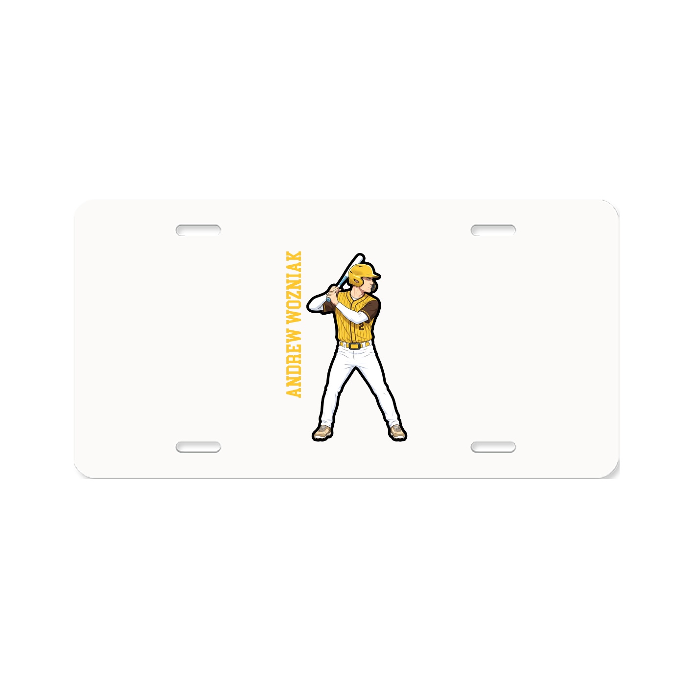 License Plate — Name Vertical in Classic