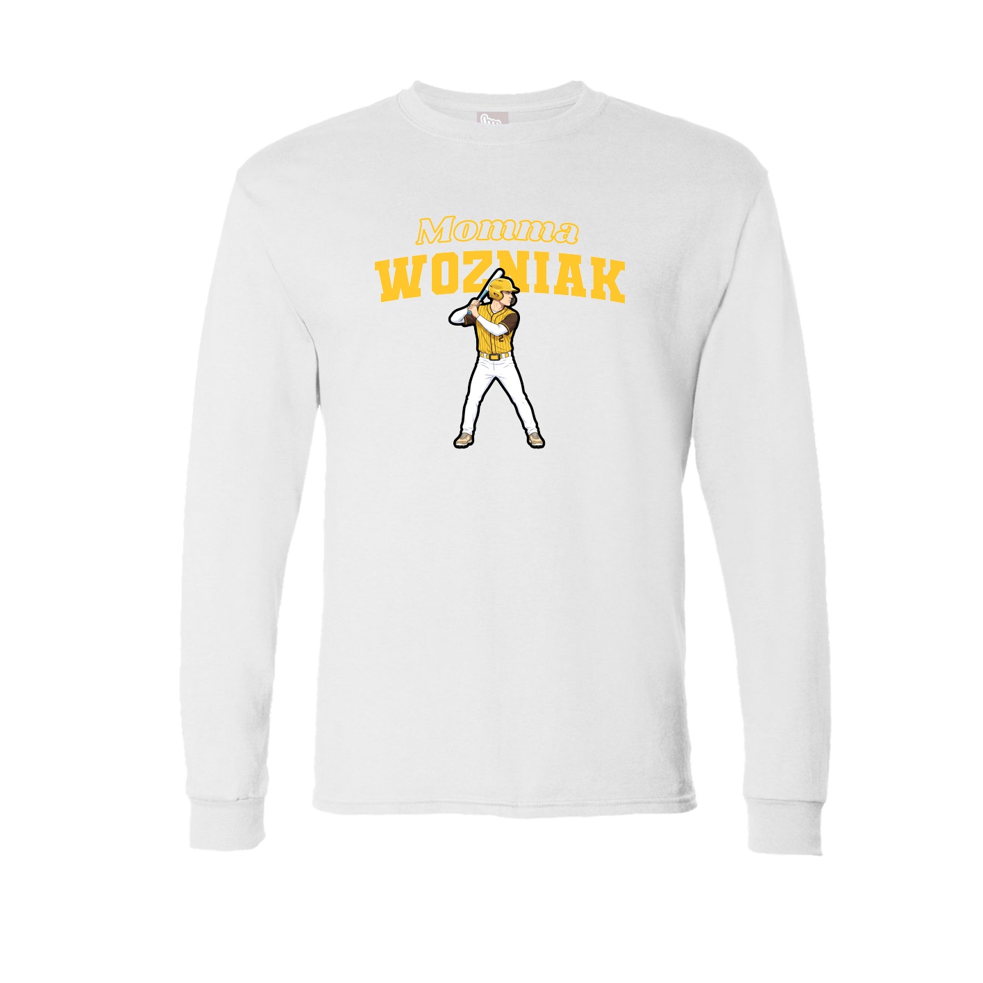 Long Sleeve Tee — Mothers Day Block in White