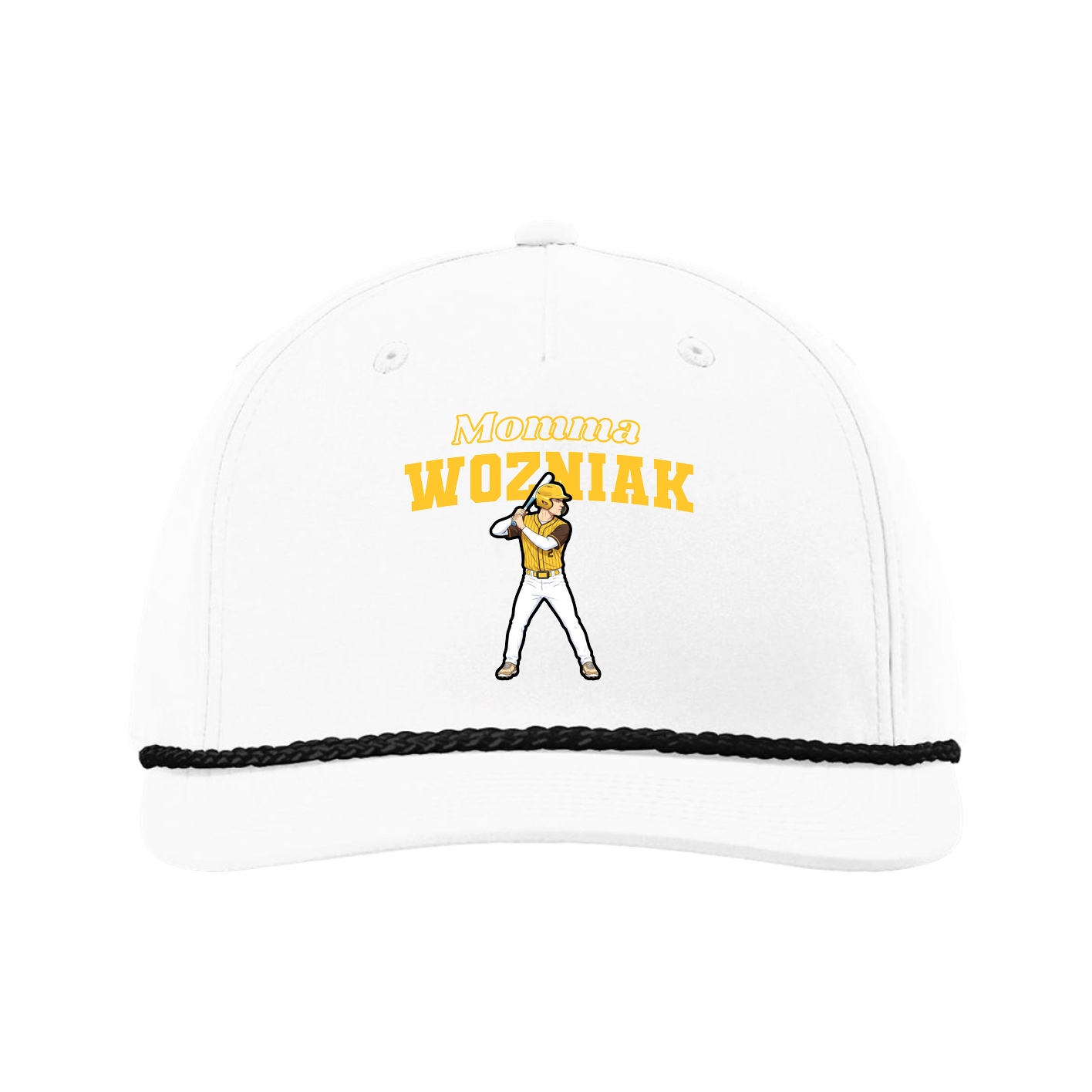 Five-Panel Classic Rope Cap — Mothers Day Block in White