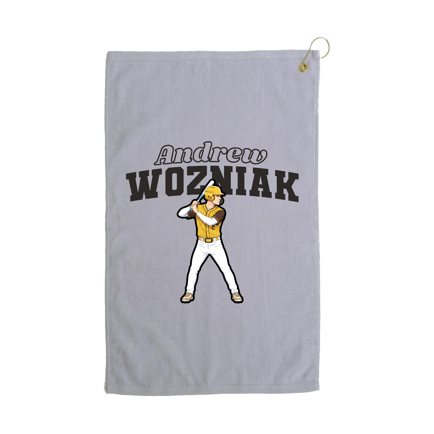 Golf Towel — Name Arch in Grey