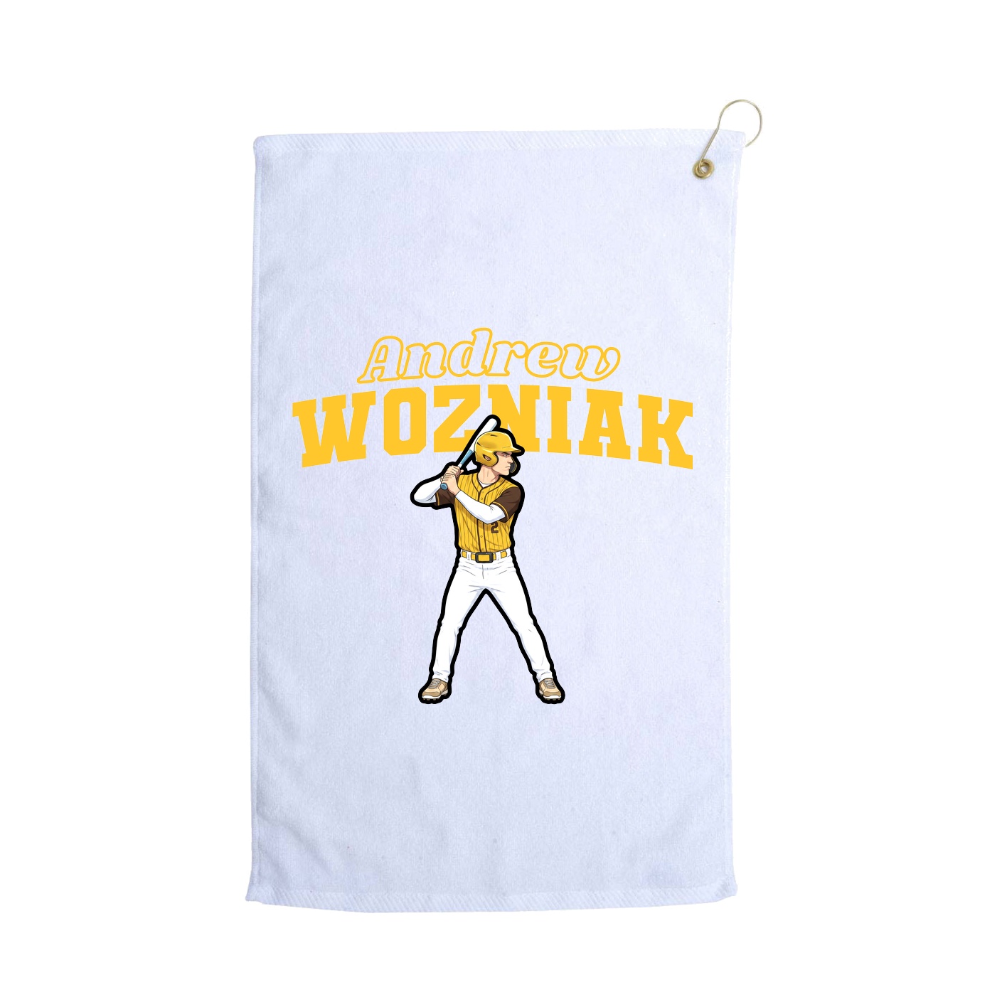 Golf Towel — Name Arch in White