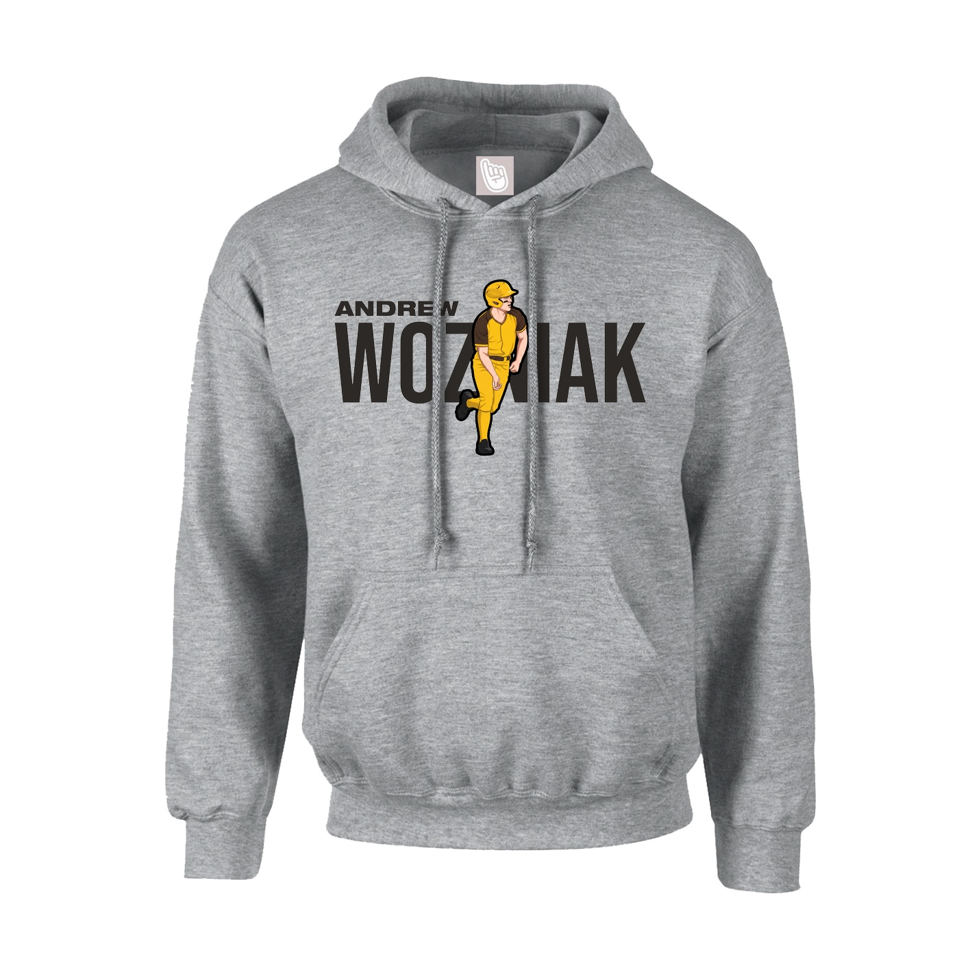 Youth Hoodie — Player Name in Grey