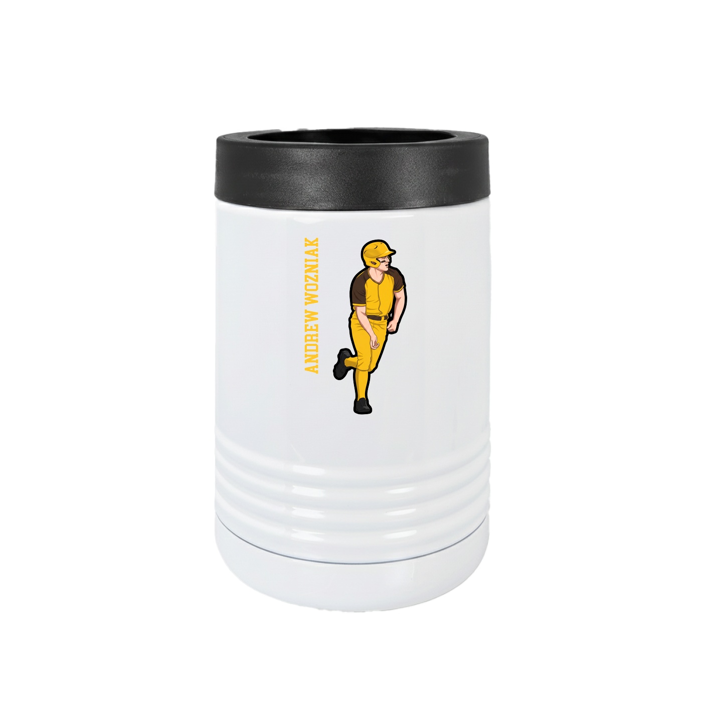 Beverage Holder — Name Vertical in White