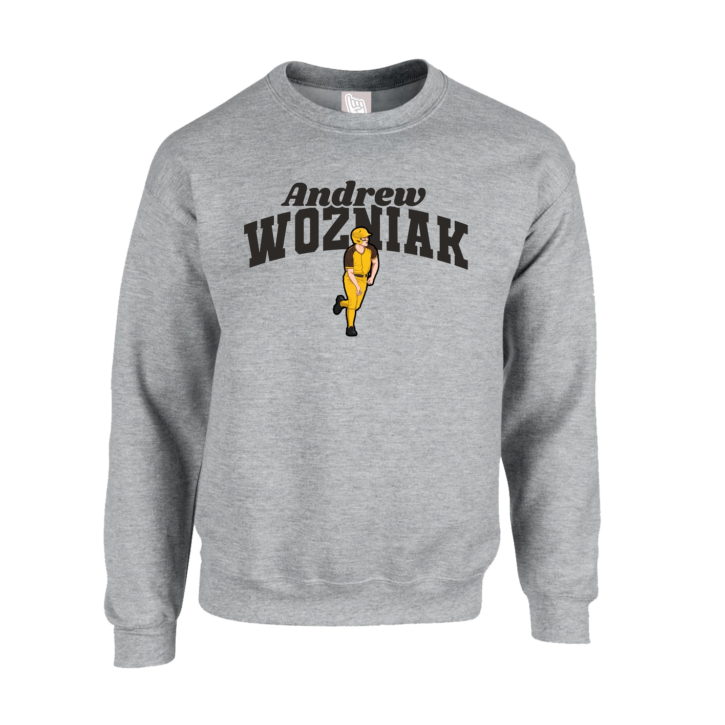 Fleece Crew — Signature Arch in Grey