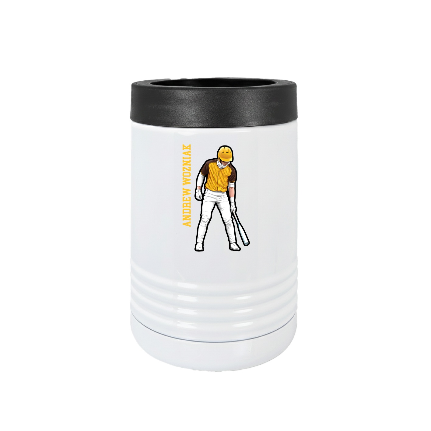 Beverage Holder — Name Vertical in White