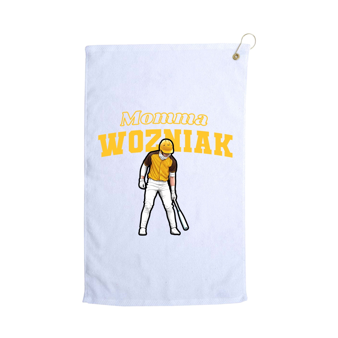 Golf Towel — Mothers Day Block in White