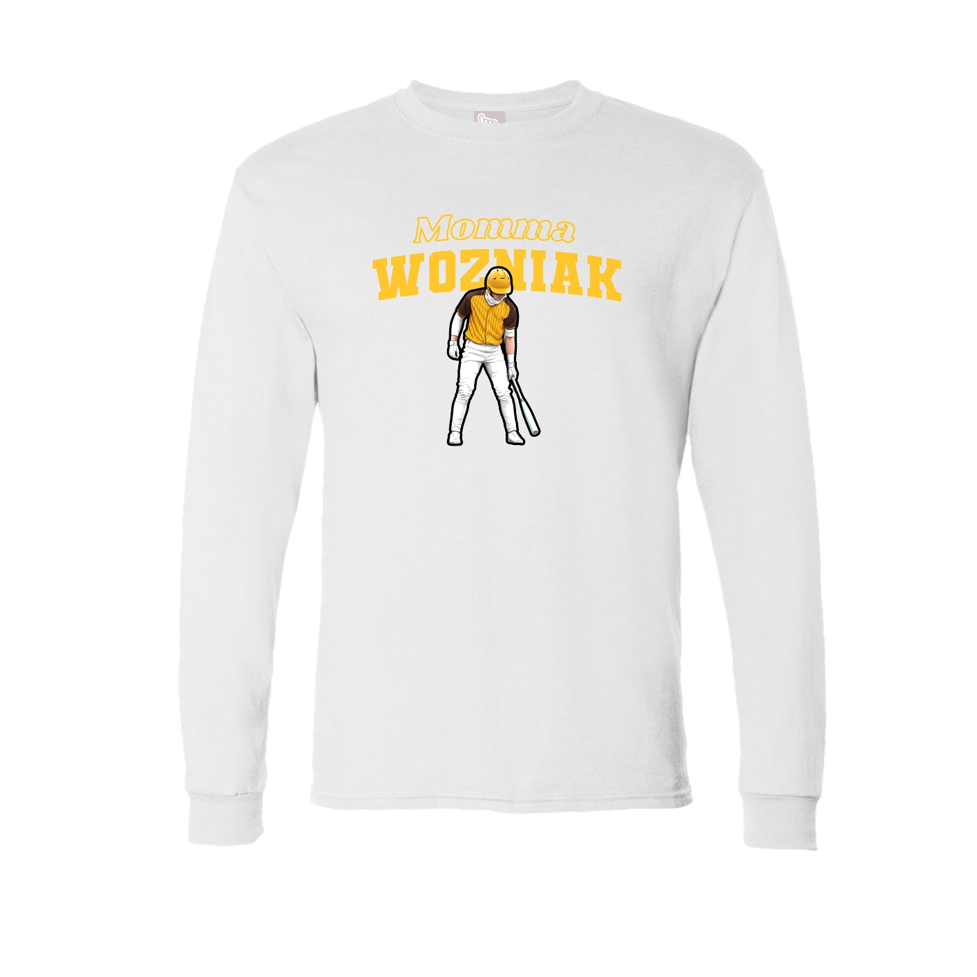 Long Sleeve Tee — Mothers Day Block in White