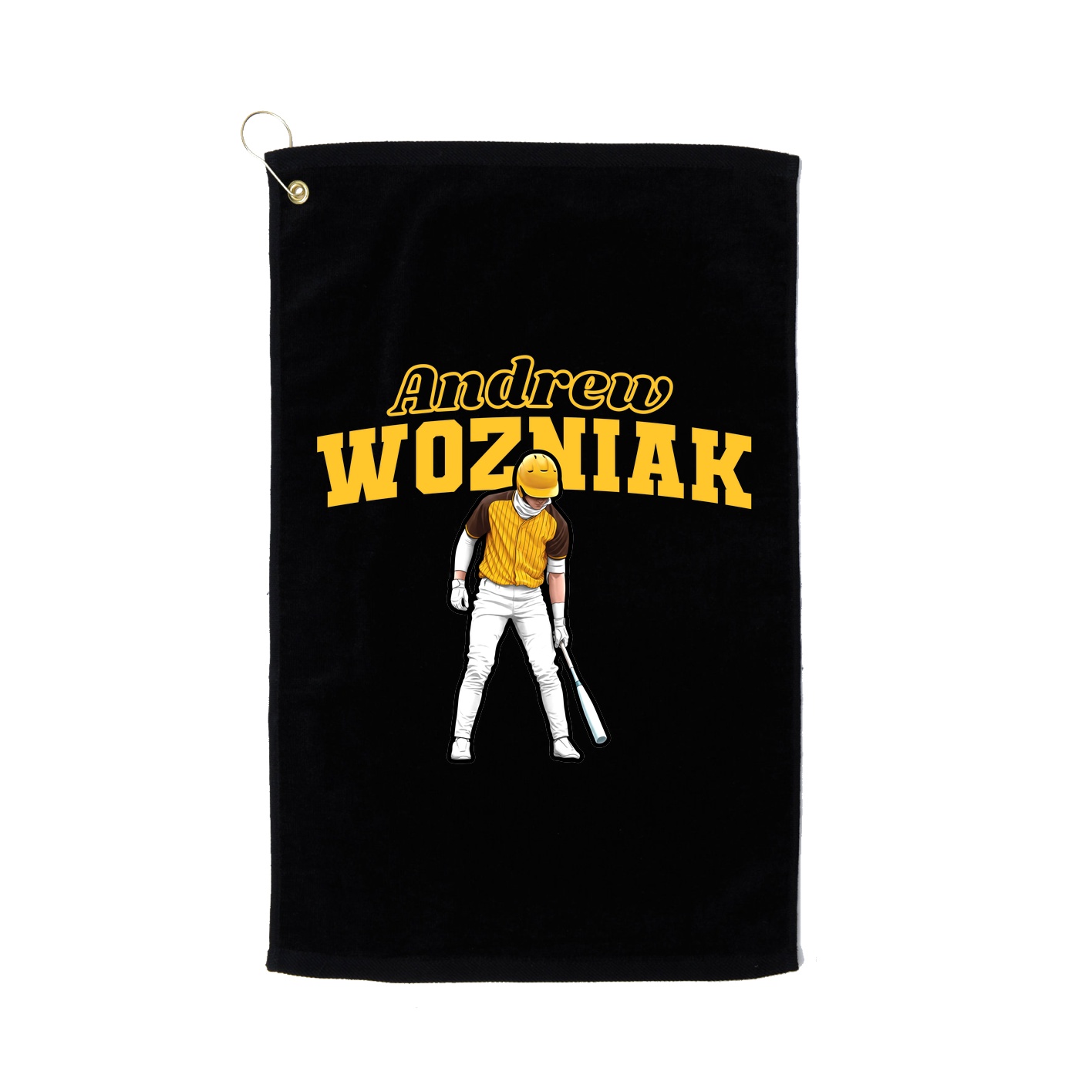 Golf Towel — Name Arch in Black