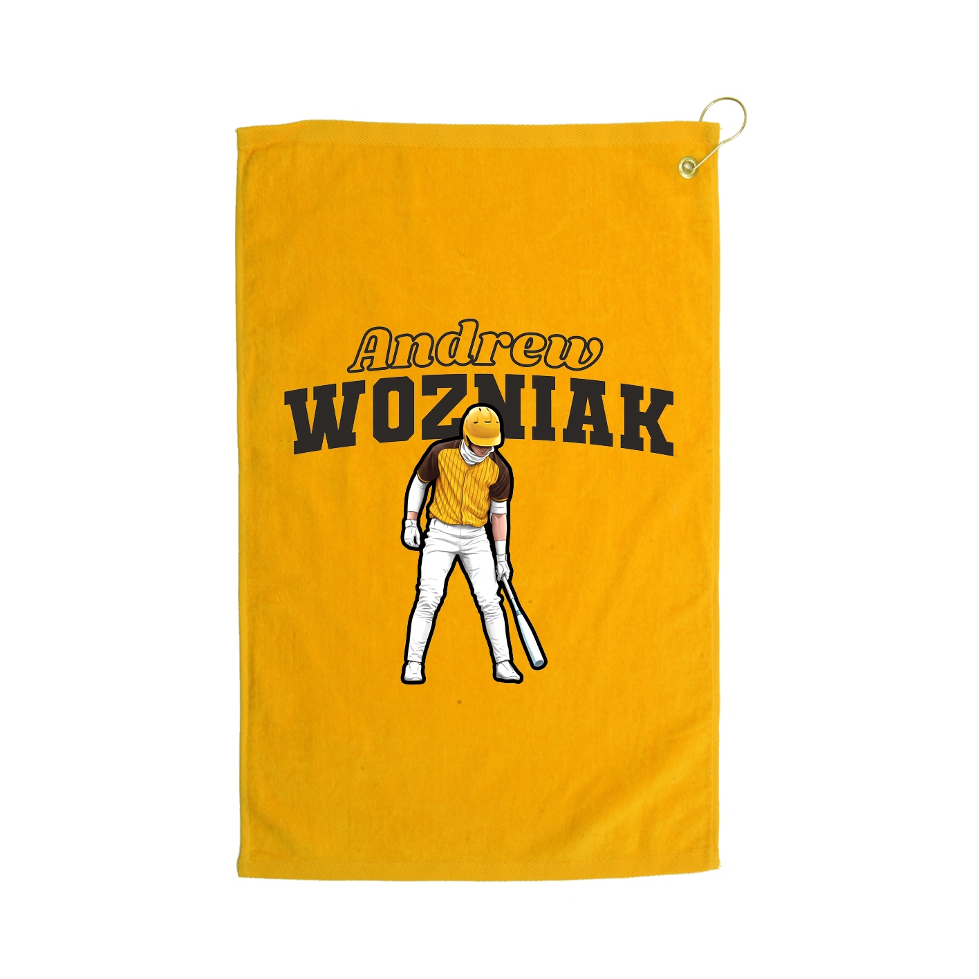 Golf Towel — Name Arch in Gold