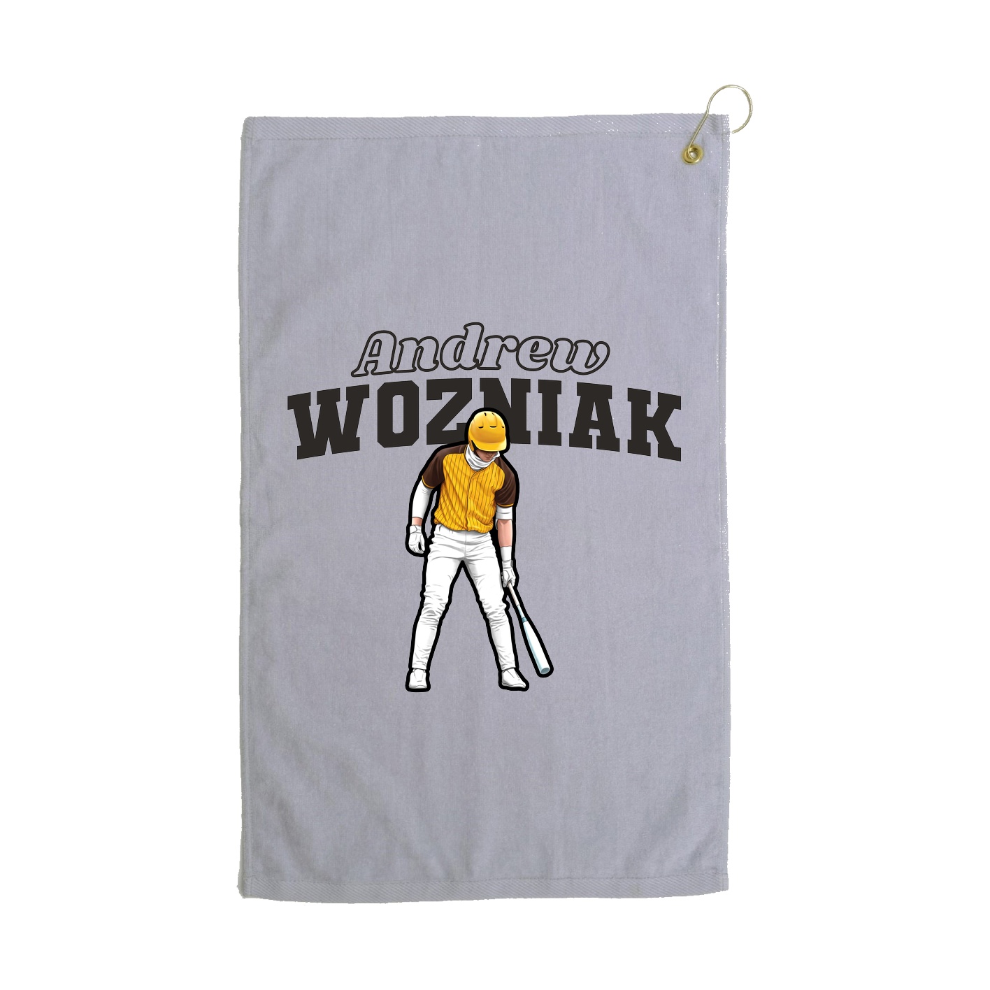 Golf Towel — Name Arch in Grey