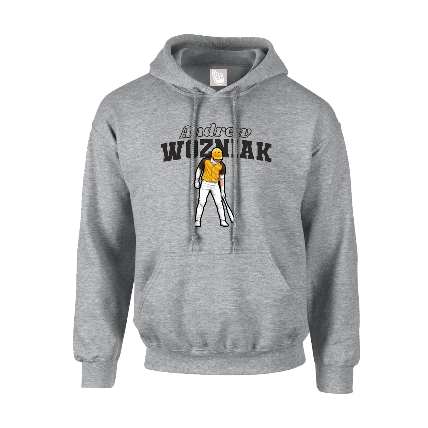 Youth Hoodie — Name Arch in Grey