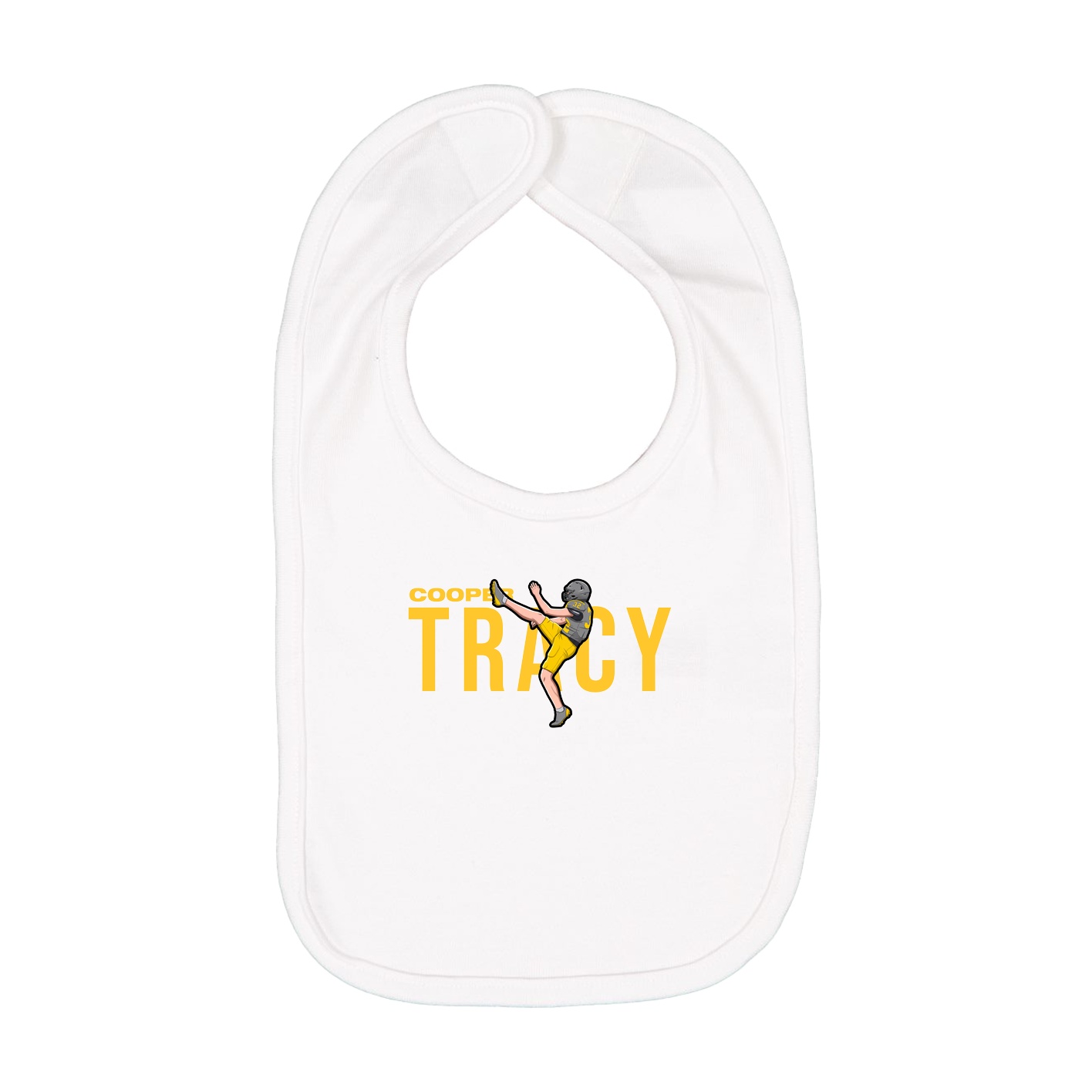 Infant Bib — Player Name in White