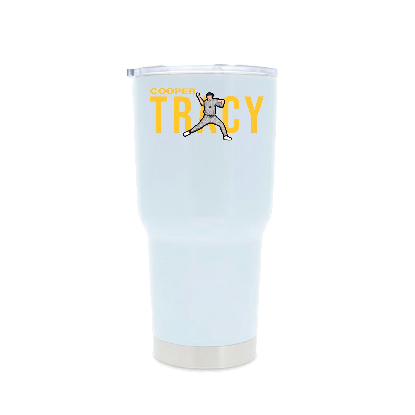 30oz Stainless Steel Tumbler — Player Name in White