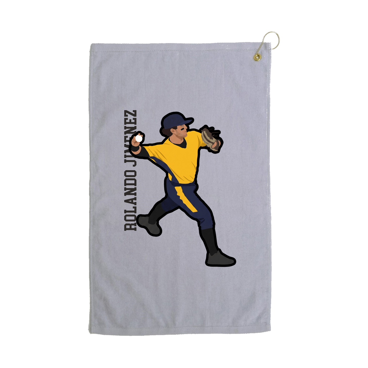 Golf Towel — Name Vertical in Grey