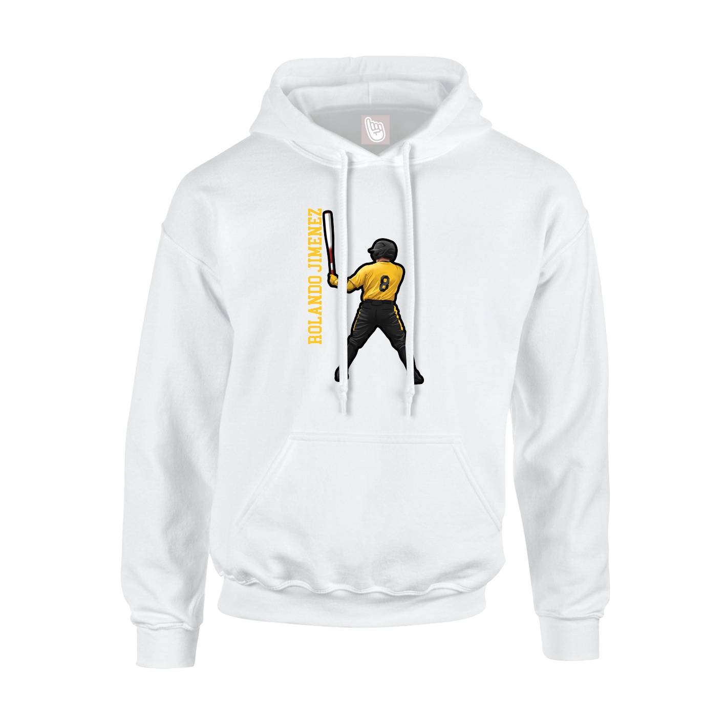 Hoodie — Name Vertical in White