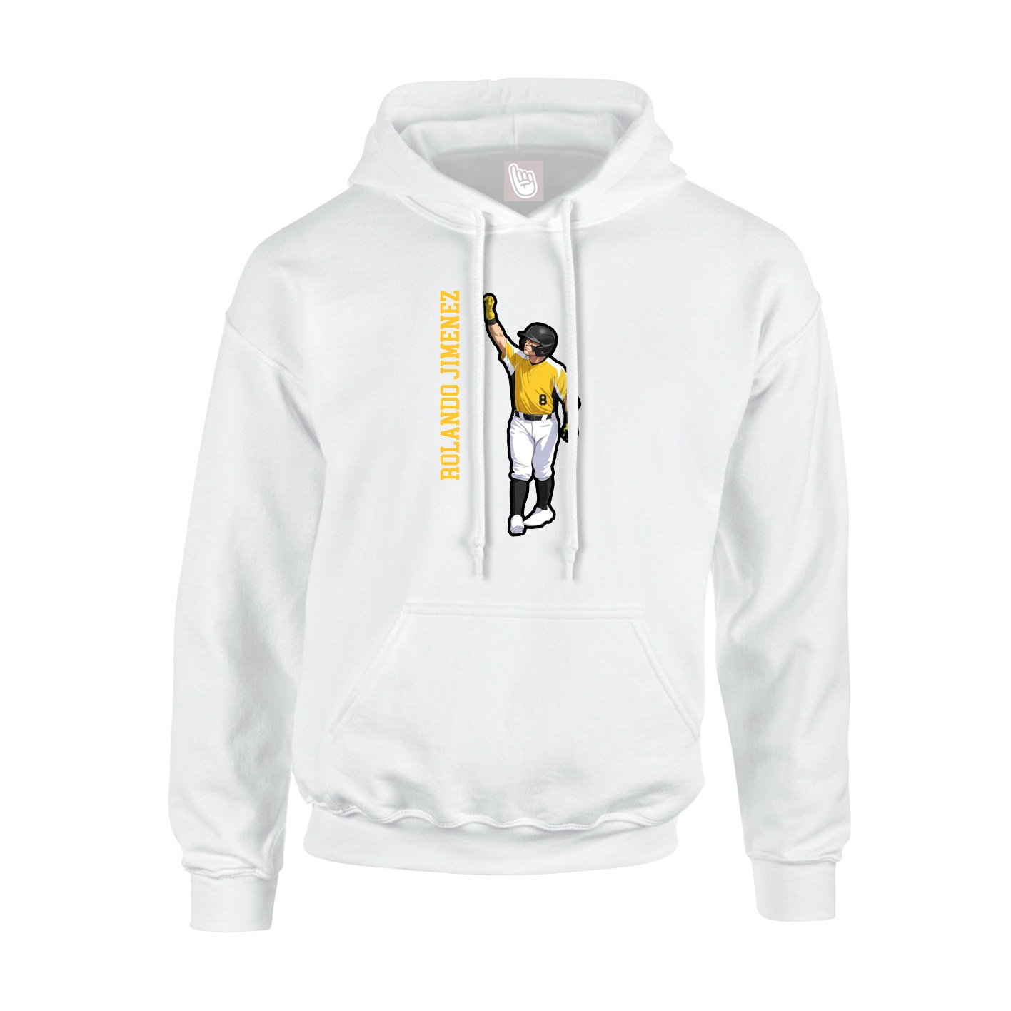Youth Hoodie — Name Vertical in White