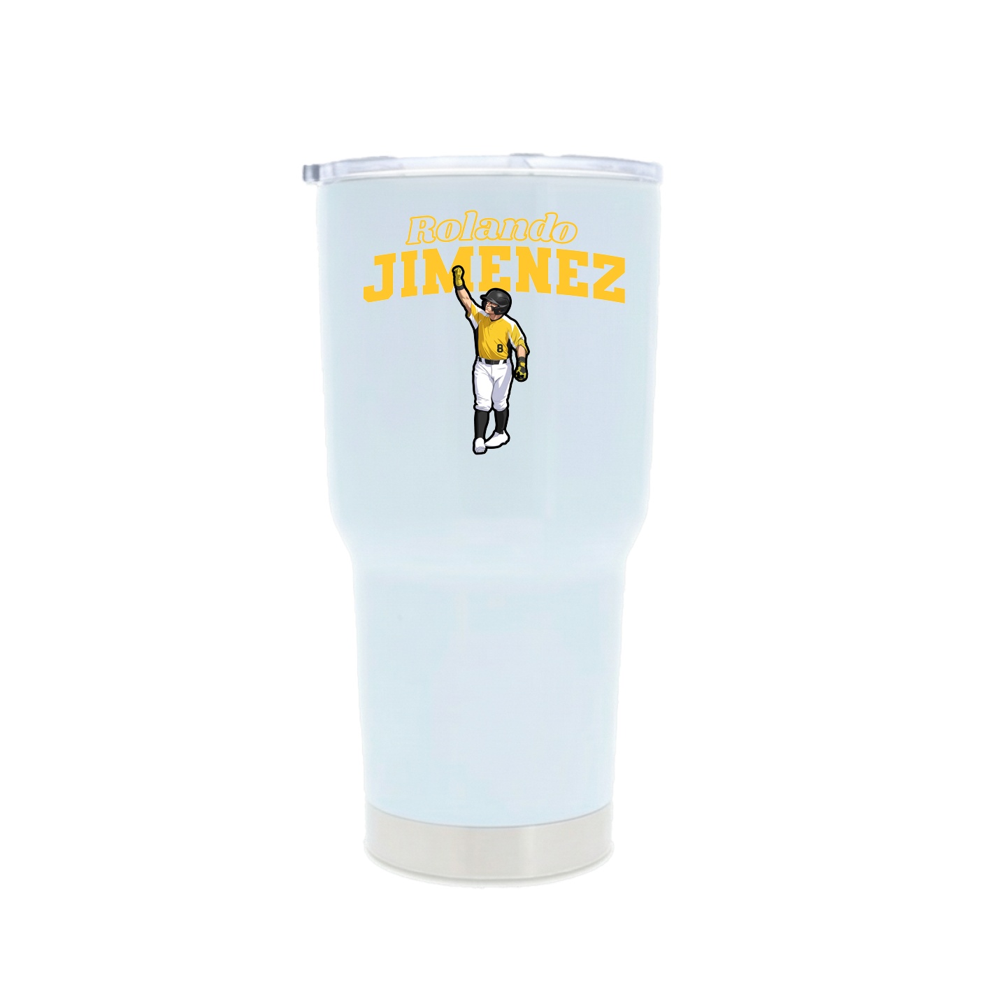 30oz Stainless Steel Tumbler — Name Arch in White