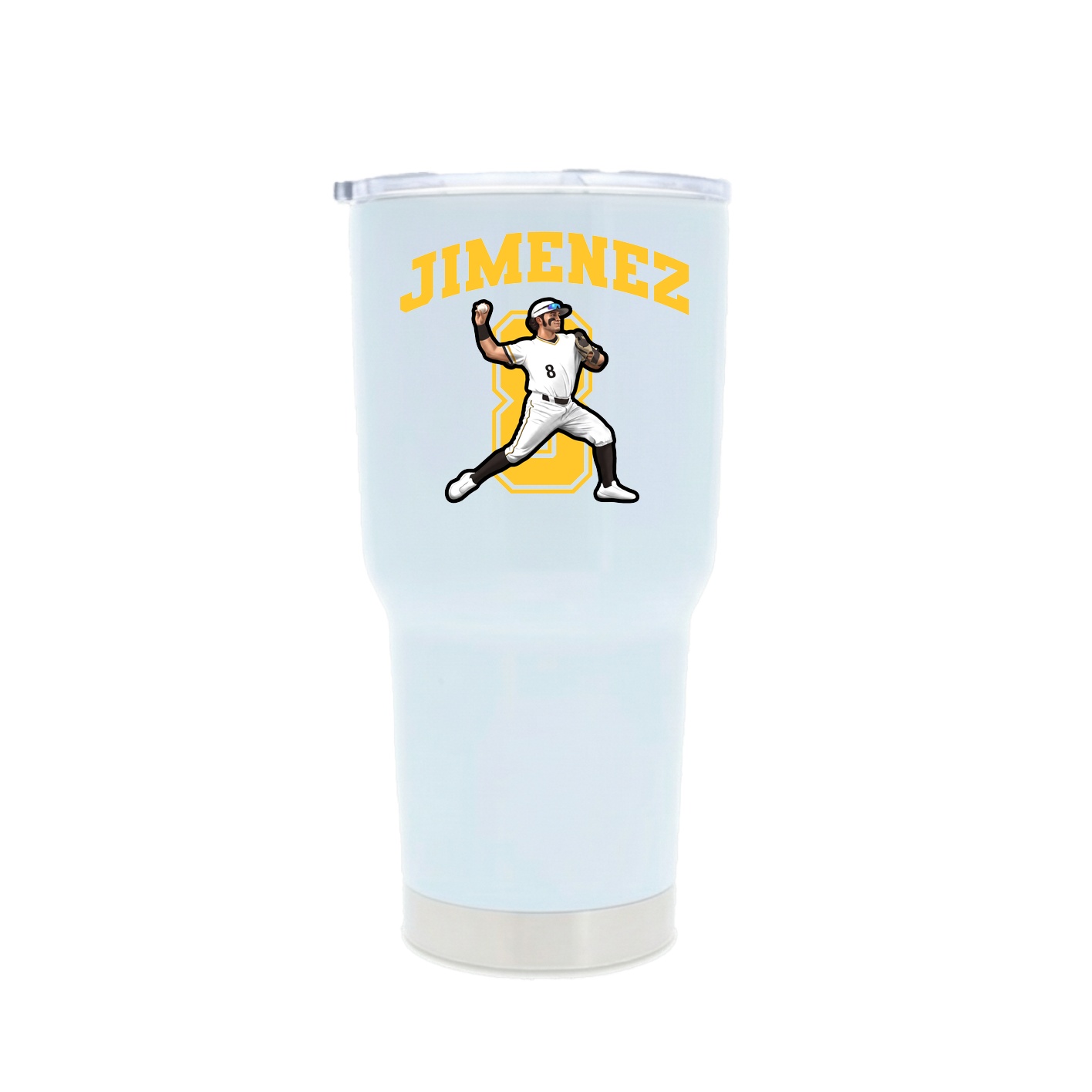 30oz Stainless Steel Tumbler — Number in White