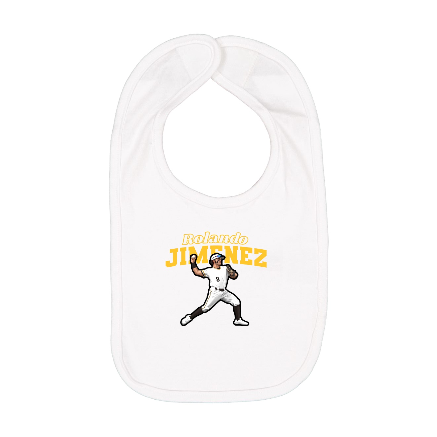 Infant Bib — Name Arch in White