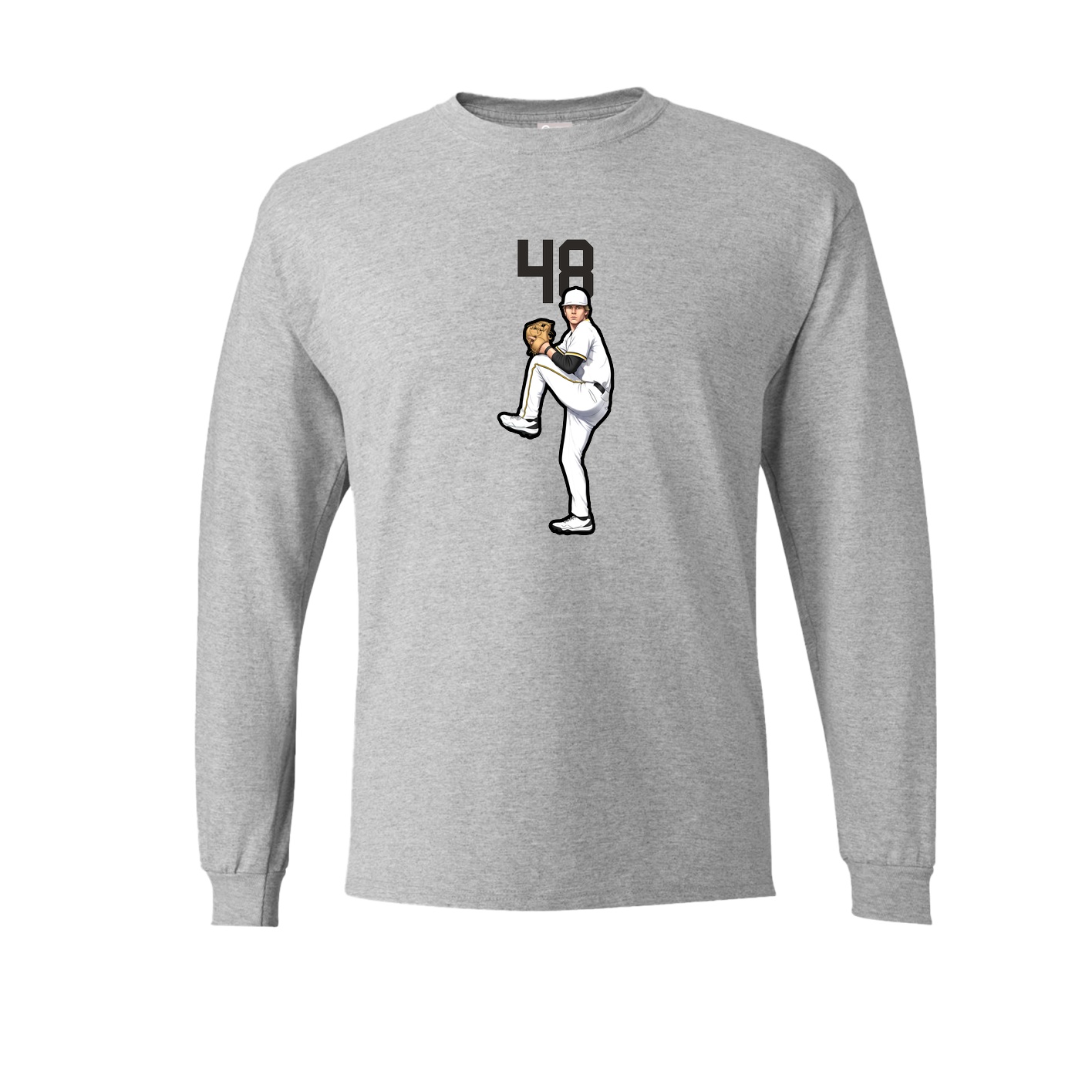 Long Sleeve Tee — Number Top in Grey