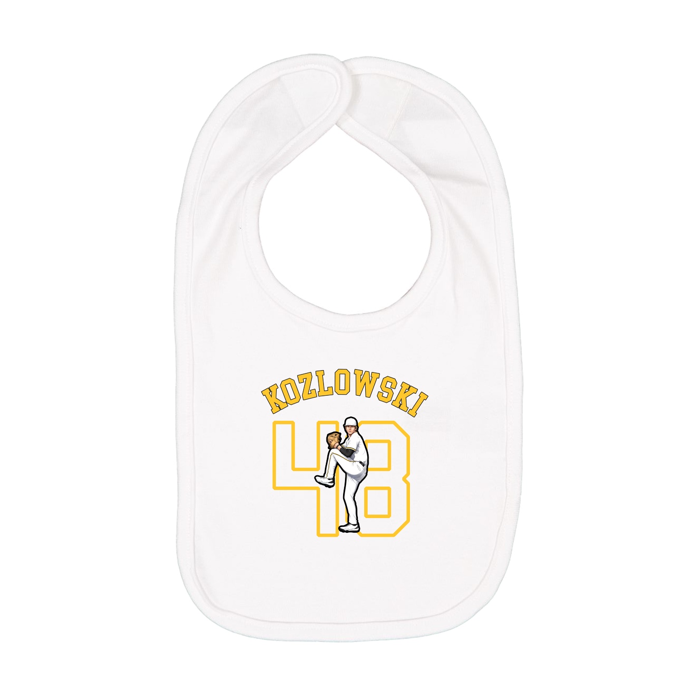 Infant Bib — Shirsey Arch in White