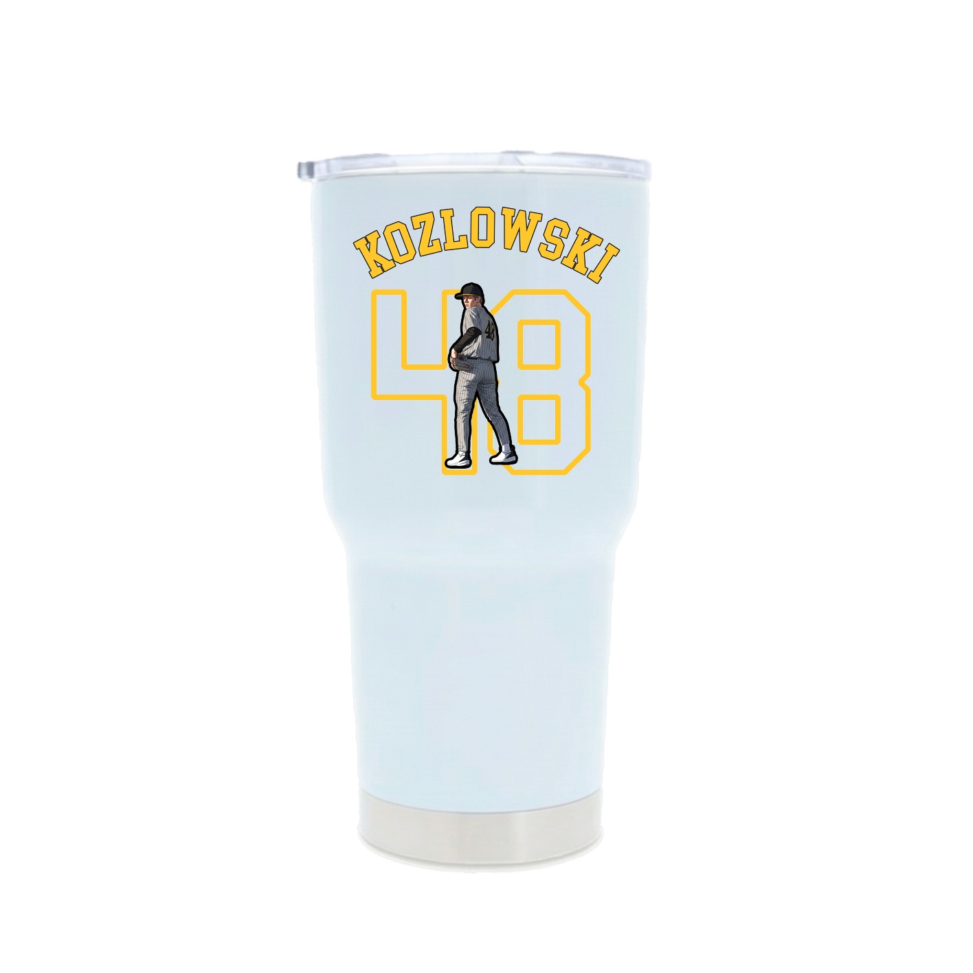 30oz Stainless Steel Tumbler — Shirsey Arch in White