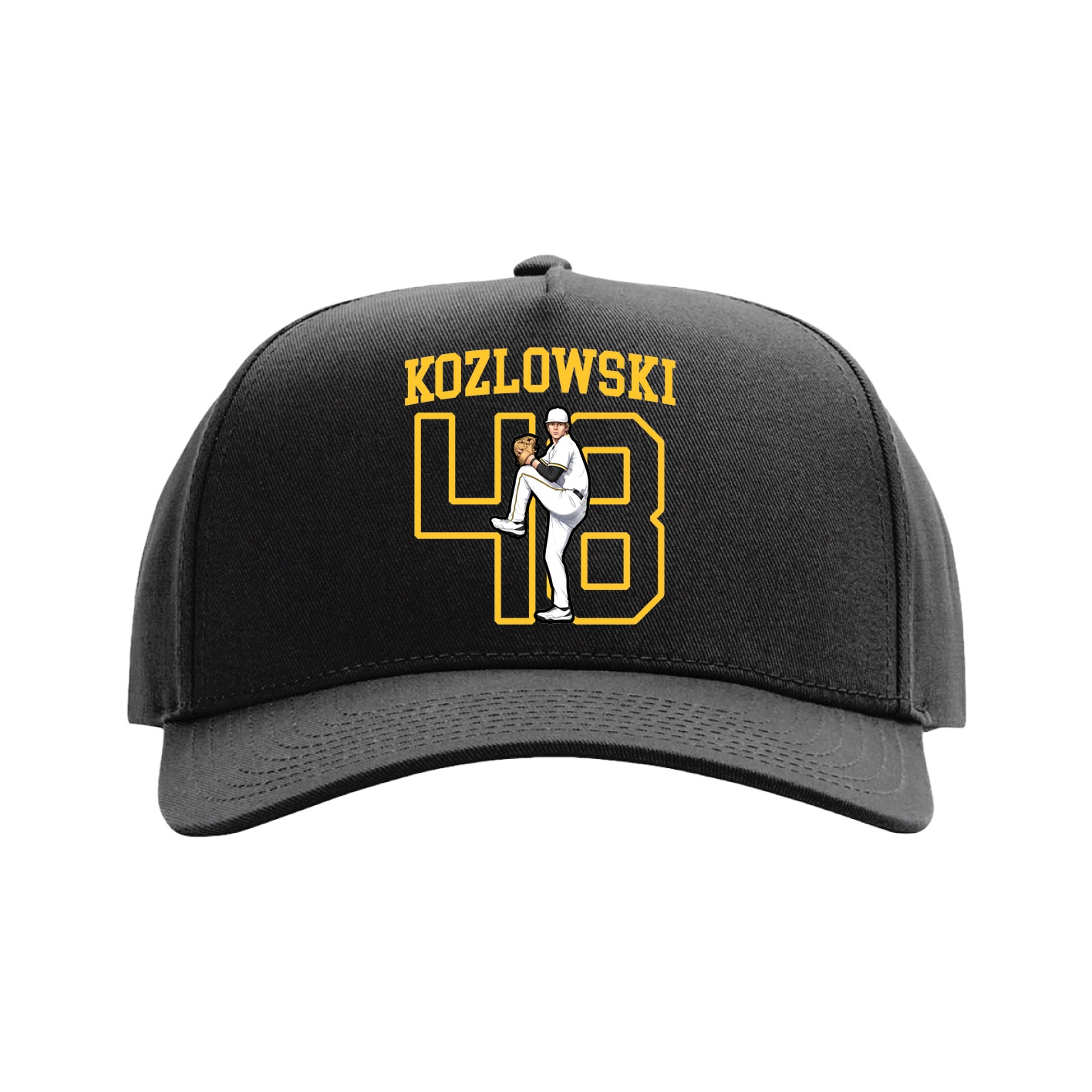 Full Fabric Five-Panel Champ Cap — Shirsey in Black
