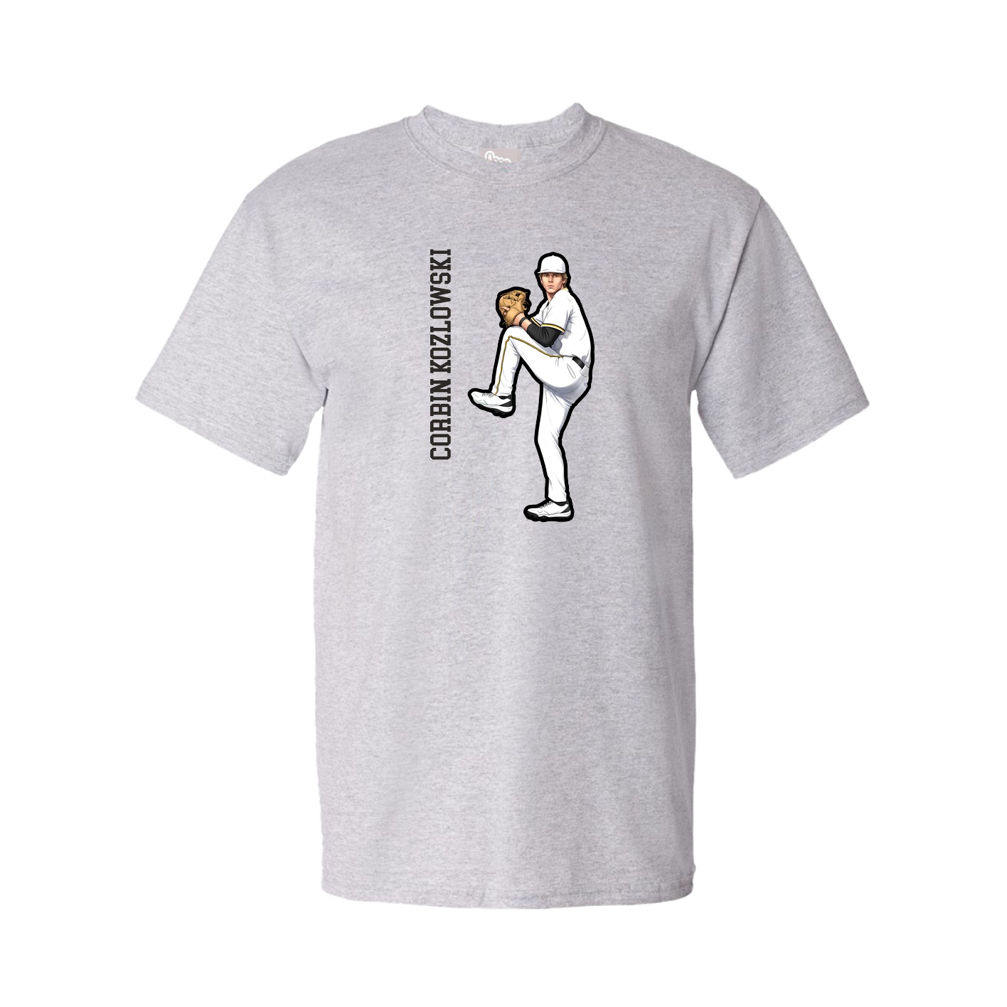 Tee — Name Vertical in Grey