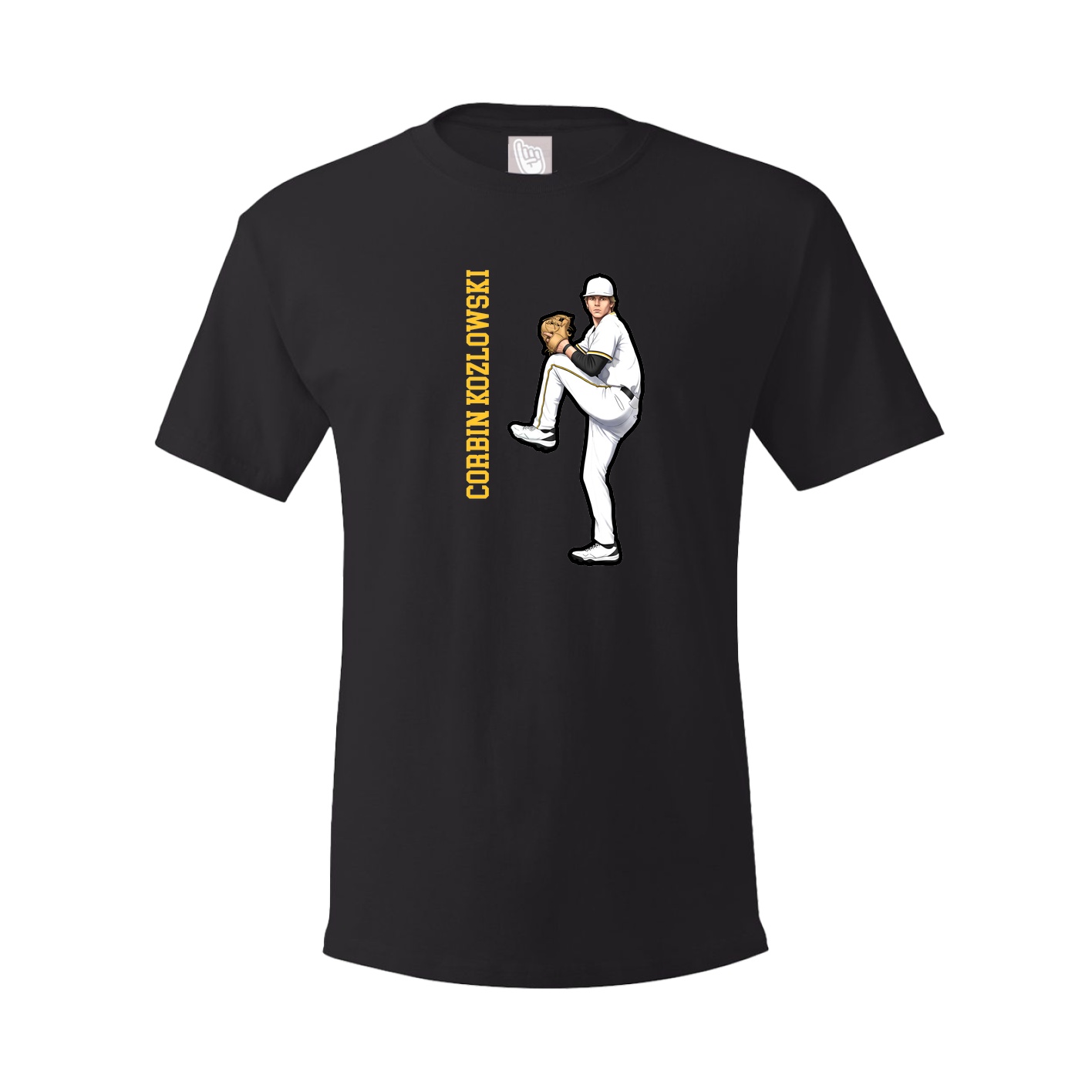 Youth Tee — Name Vertical in Black