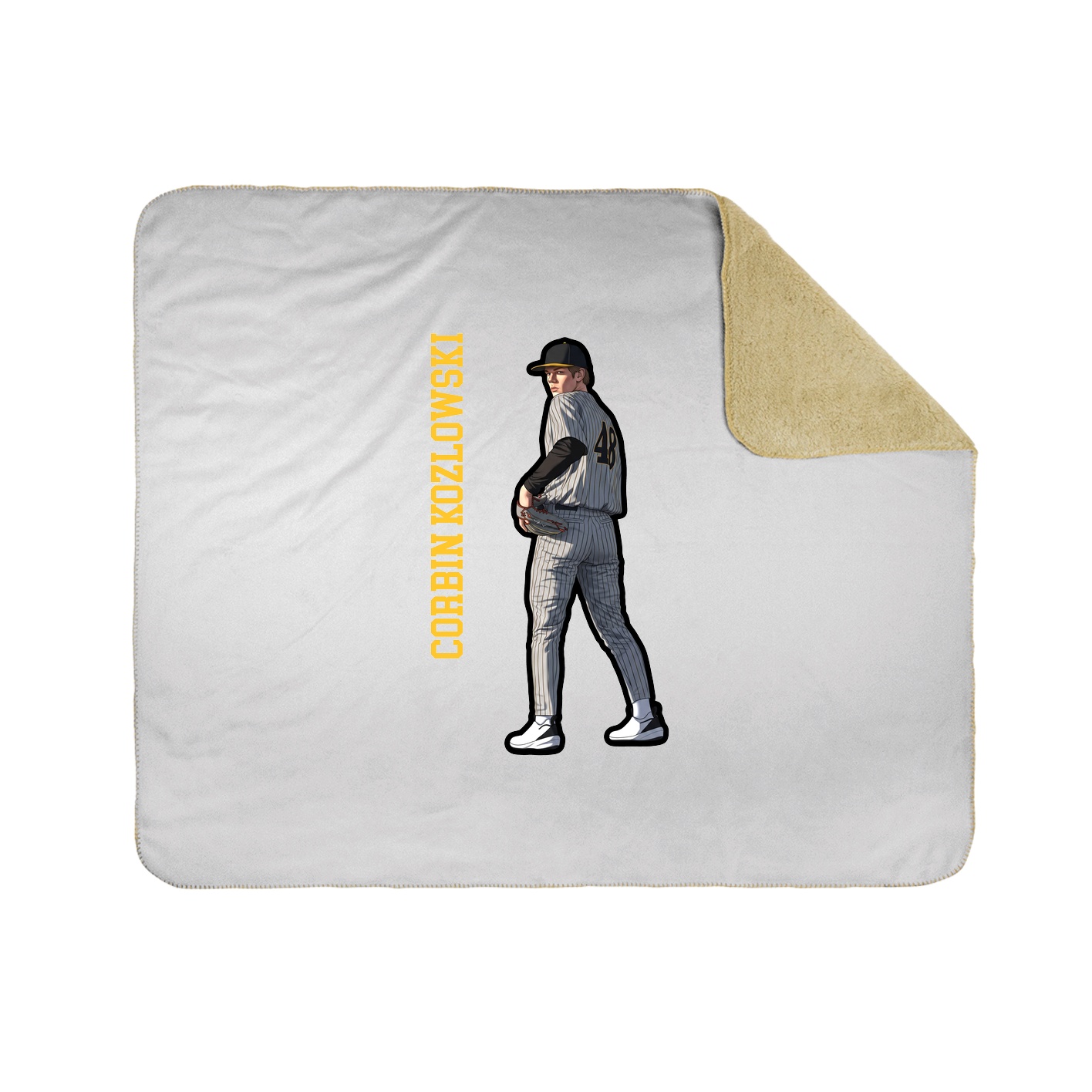 Throw Blanket — Name Vertical in White
