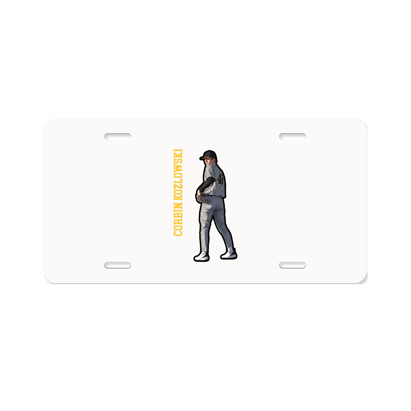 License Plate — Name Vertical in Classic