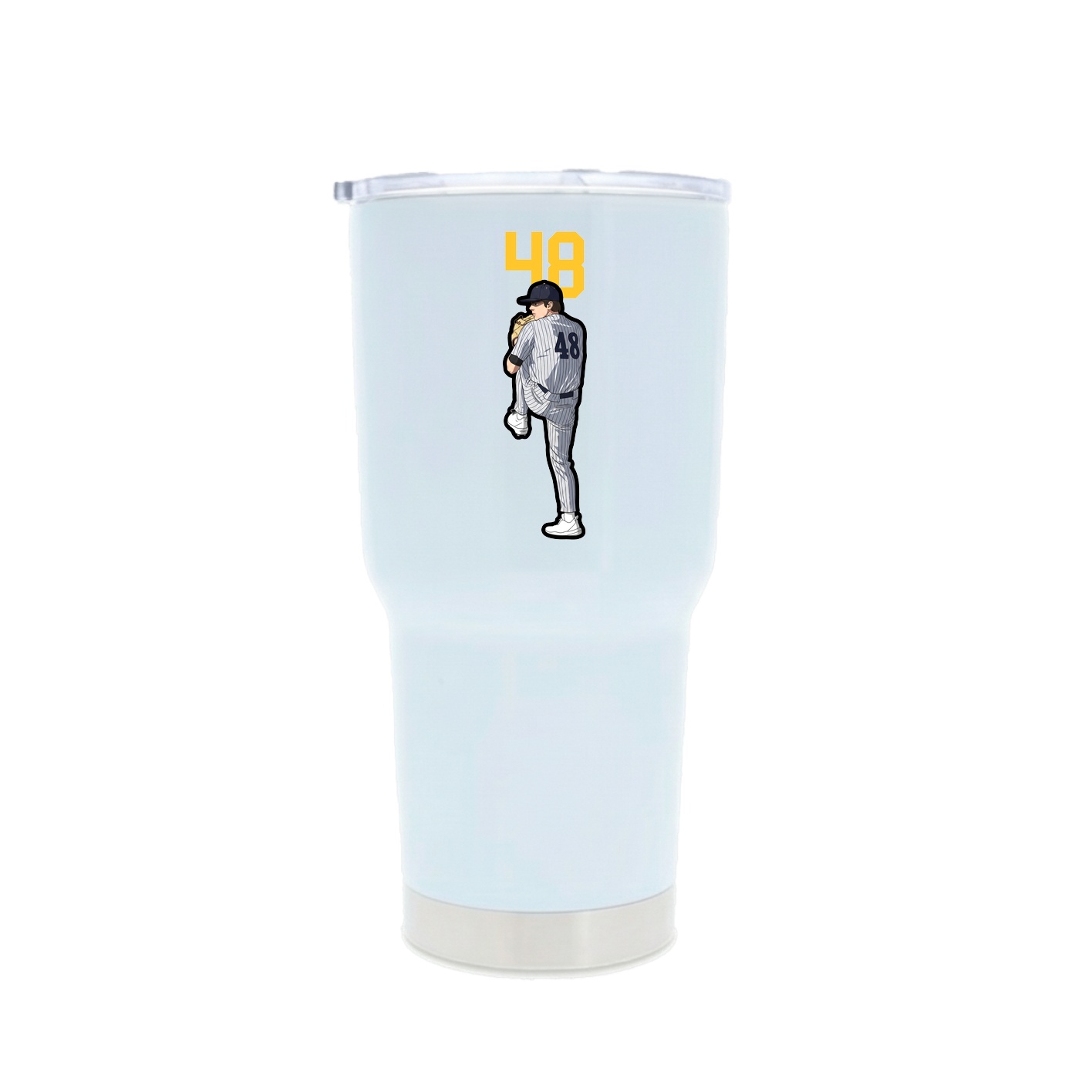 30oz Stainless Steel Tumbler — Number Top in White