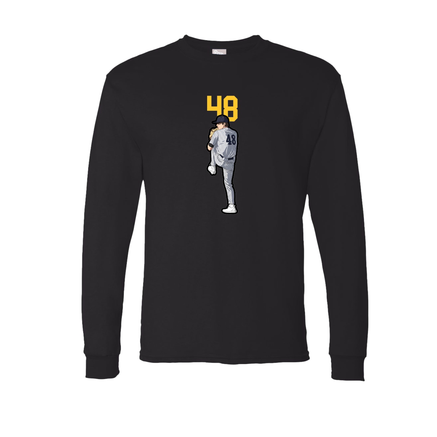 Long Sleeve Tee — Number Top in Black