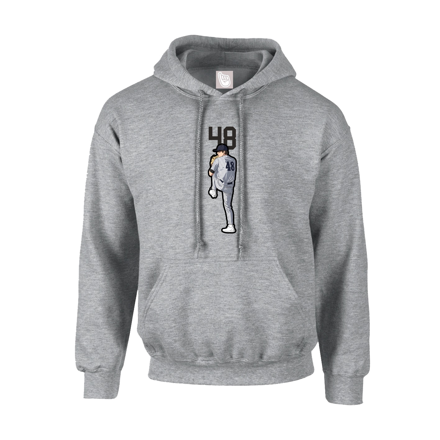 Hoodie — Number Top in Grey