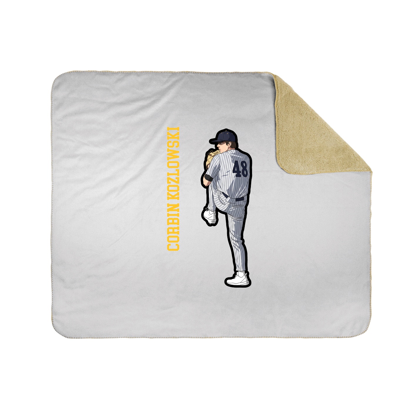 Throw Blanket — Name Vertical in White