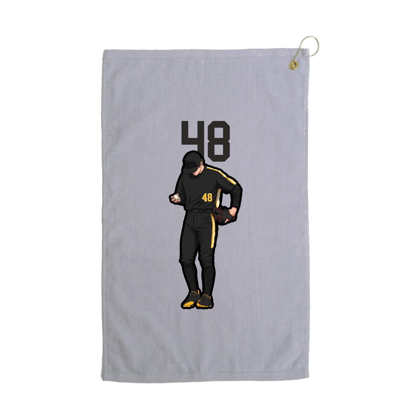 Golf Towel — Number Top in Grey