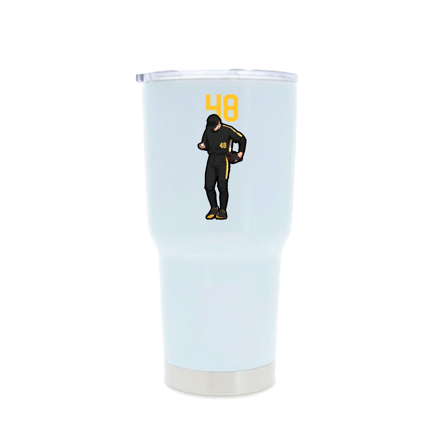 30oz Stainless Steel Tumbler — Number Top in White