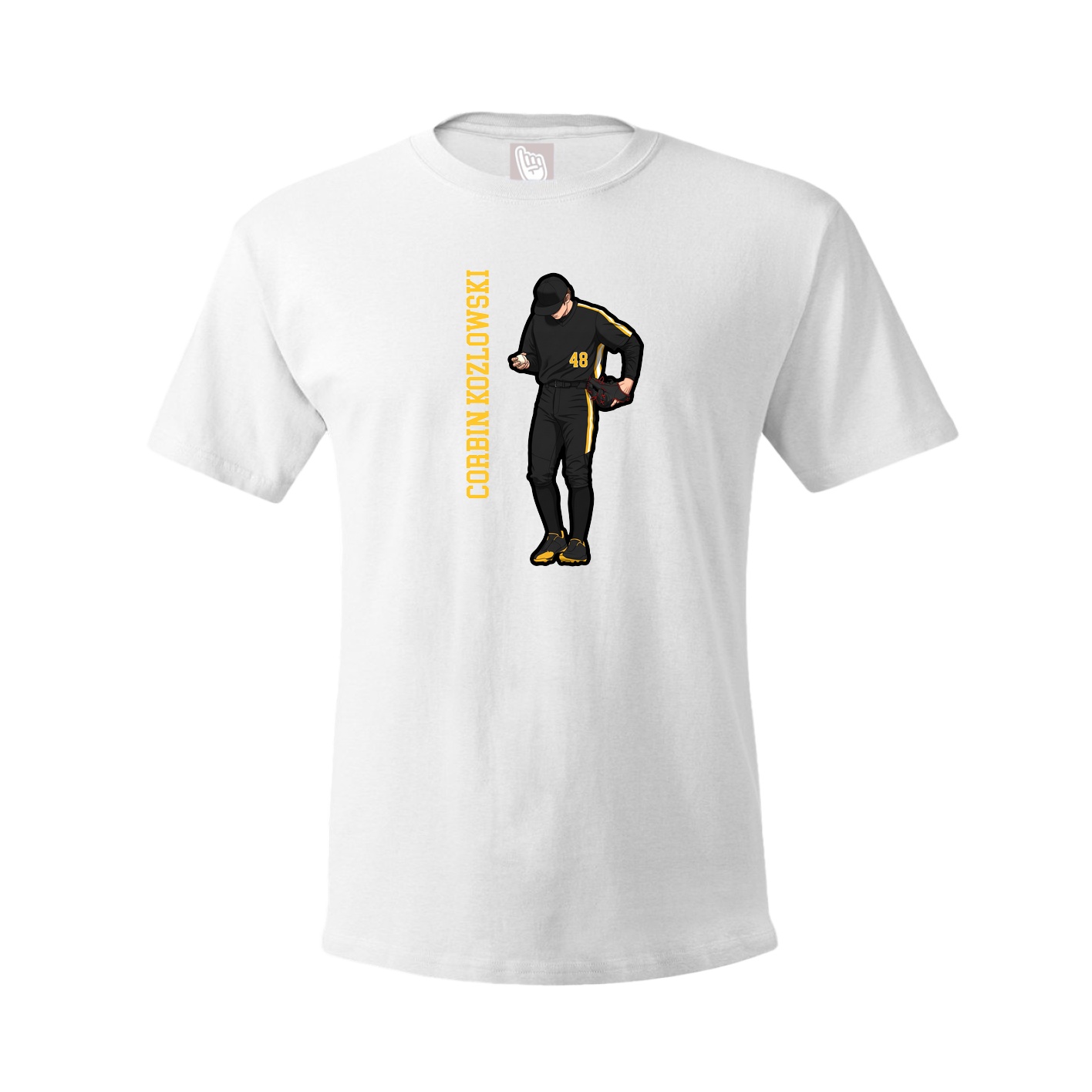 Tee — Name Vertical in White