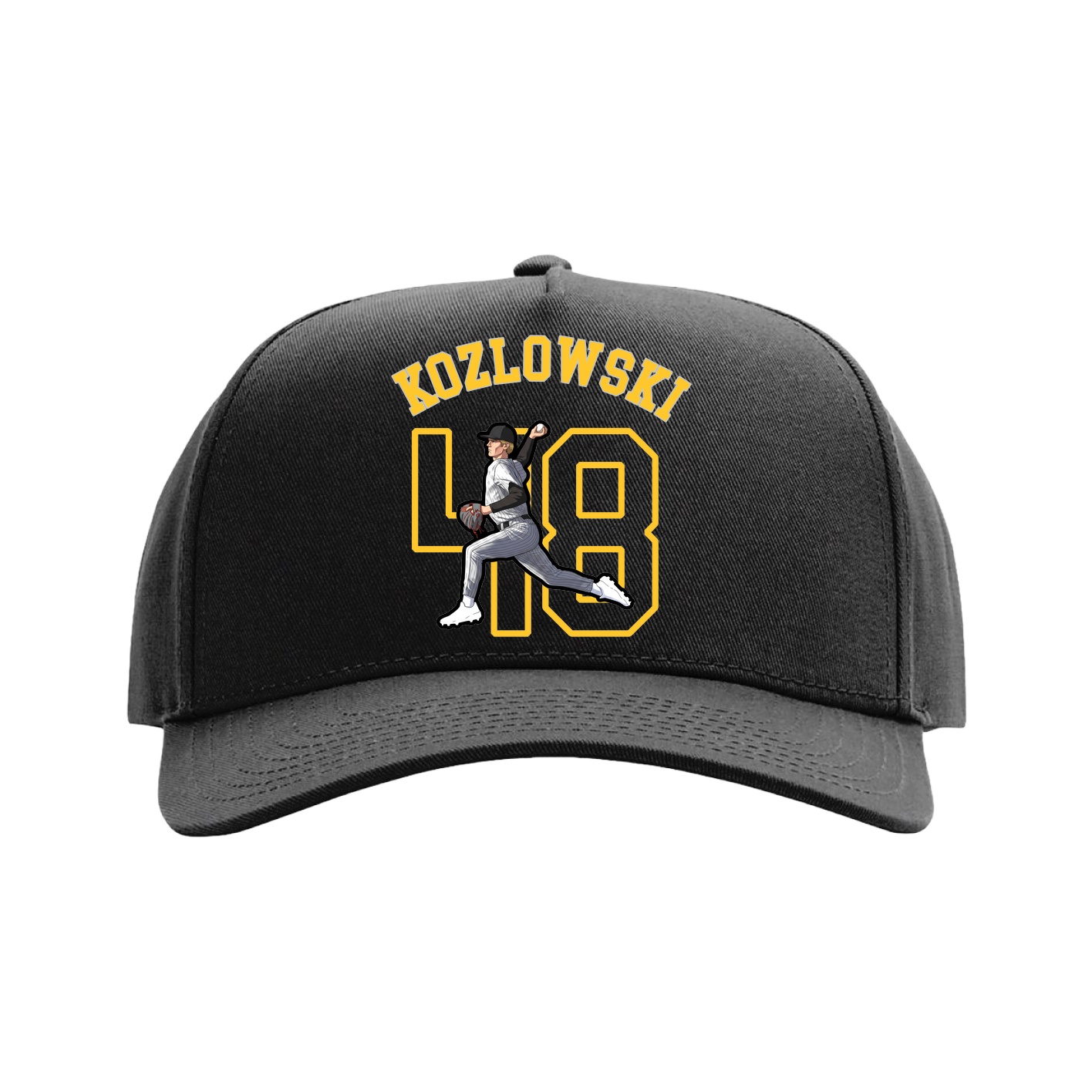 Full Fabric Five-Panel Champ Cap — Shirsey Arch in Black