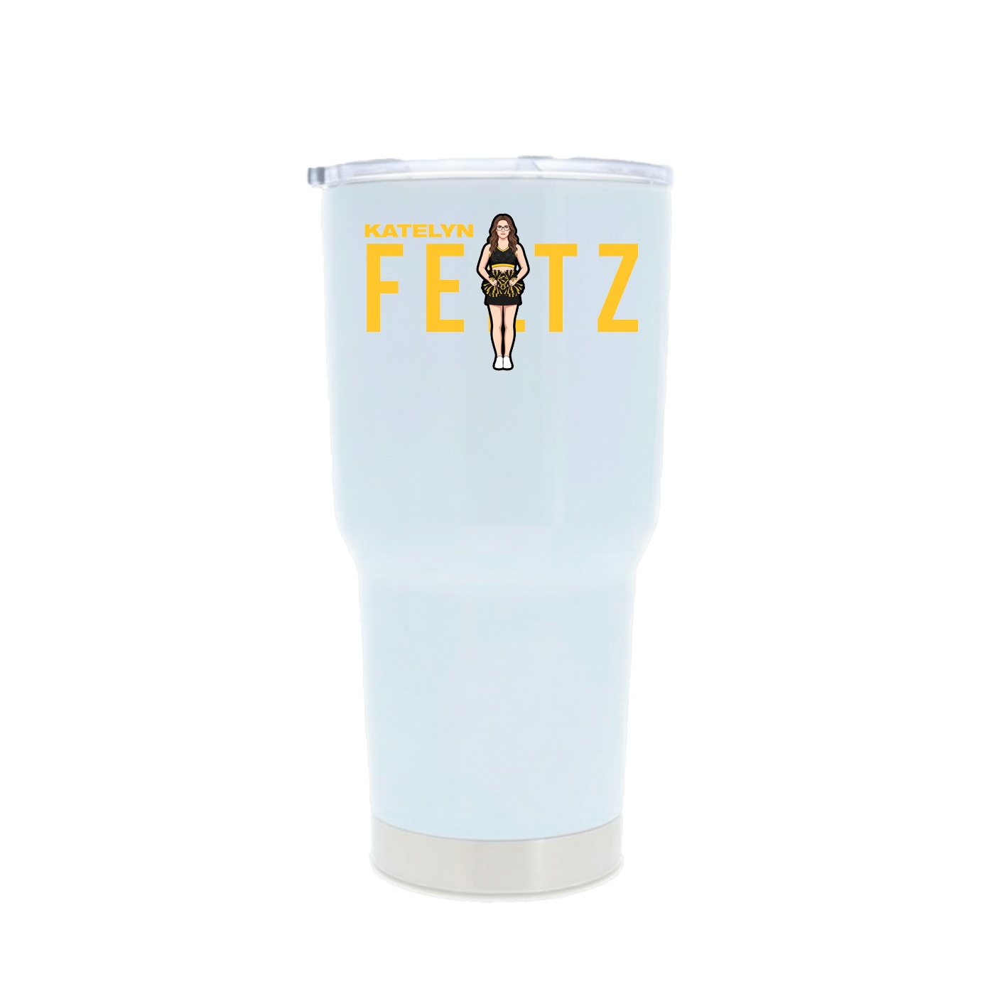 30oz Stainless Steel Tumbler — Player Name in White
