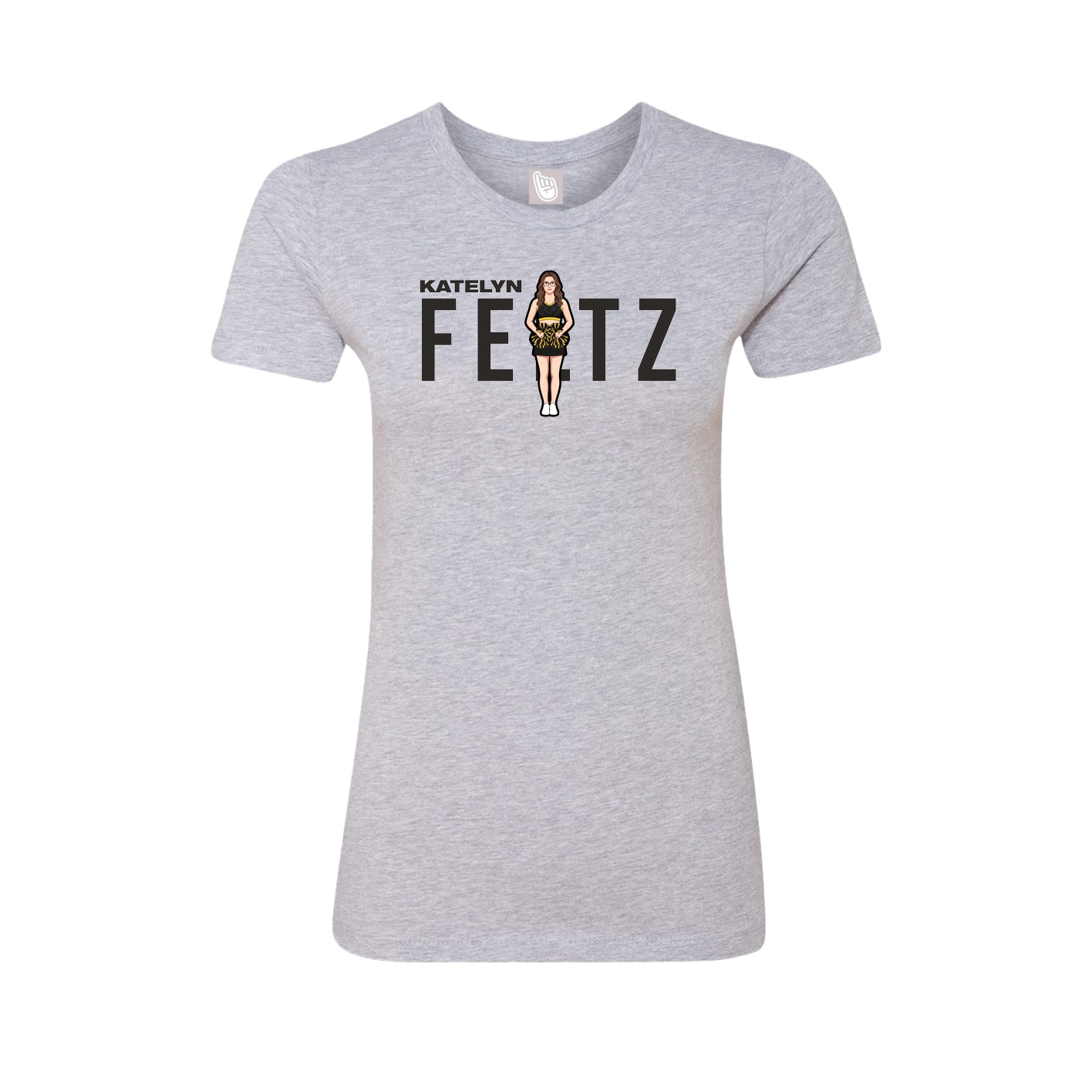Fitted Women's Tee — Player Name in Grey