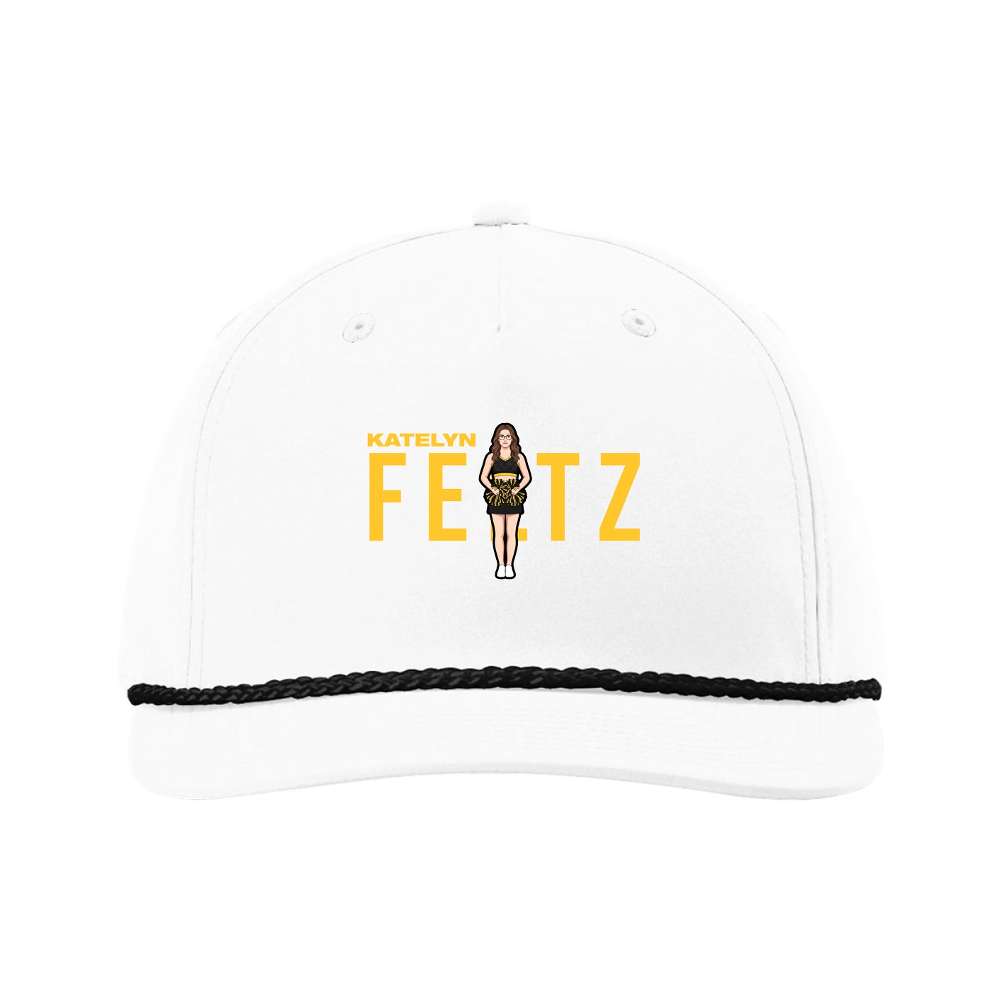 Five-Panel Classic Rope Cap — Player Name in White