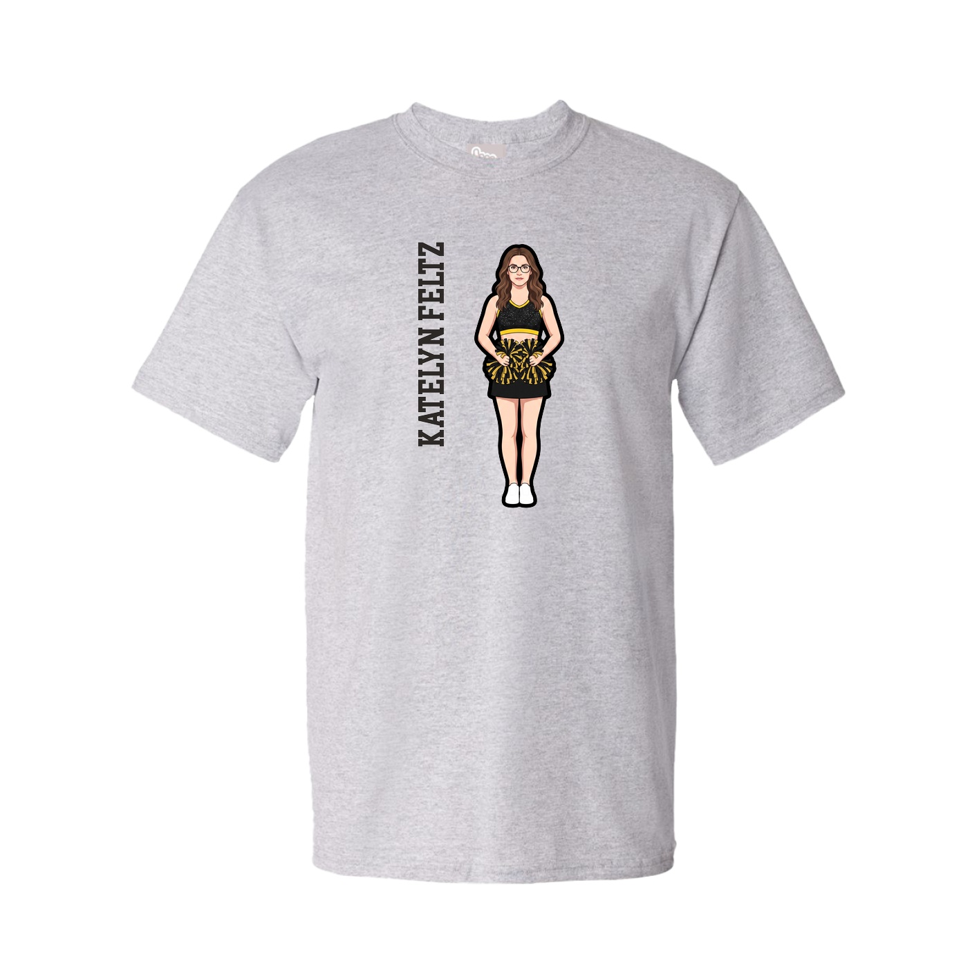 Youth Tee — Name Vertical in Grey