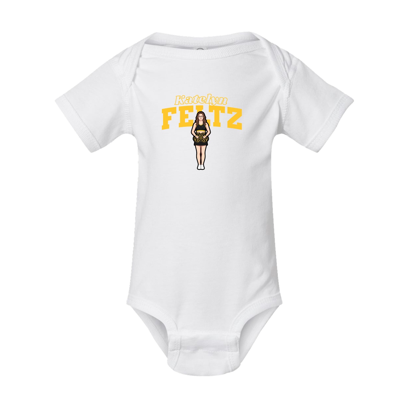 Baby Onesie — Name Arch in White