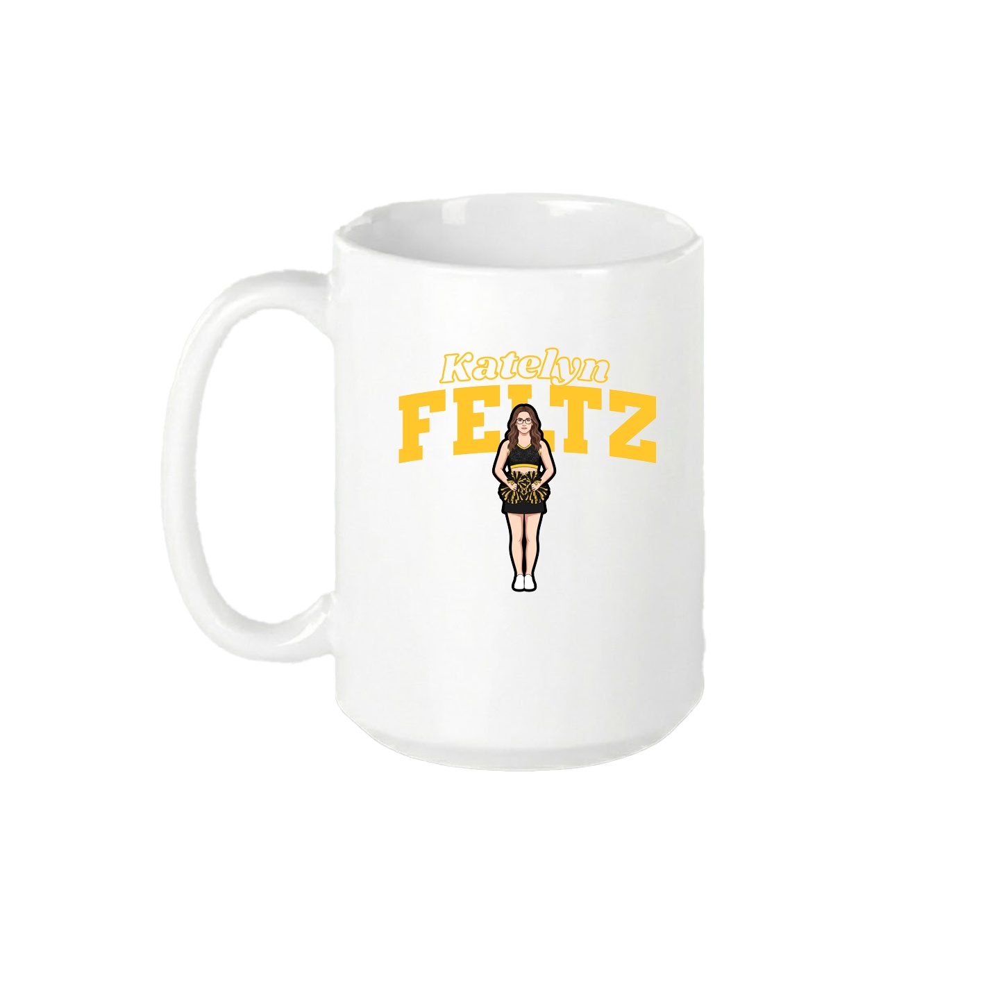15oz Coffee Mug — Name Arch in White